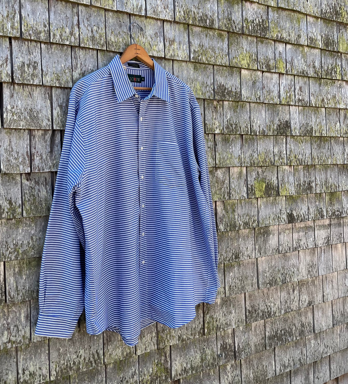 90s J.Crew Cotton Broadcloth Button Front Shirt (XL)