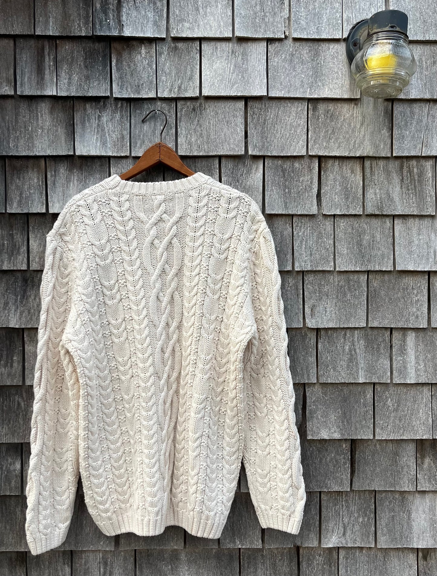 90s Lands’ End Cotton Cable Knit Sweater (XL)