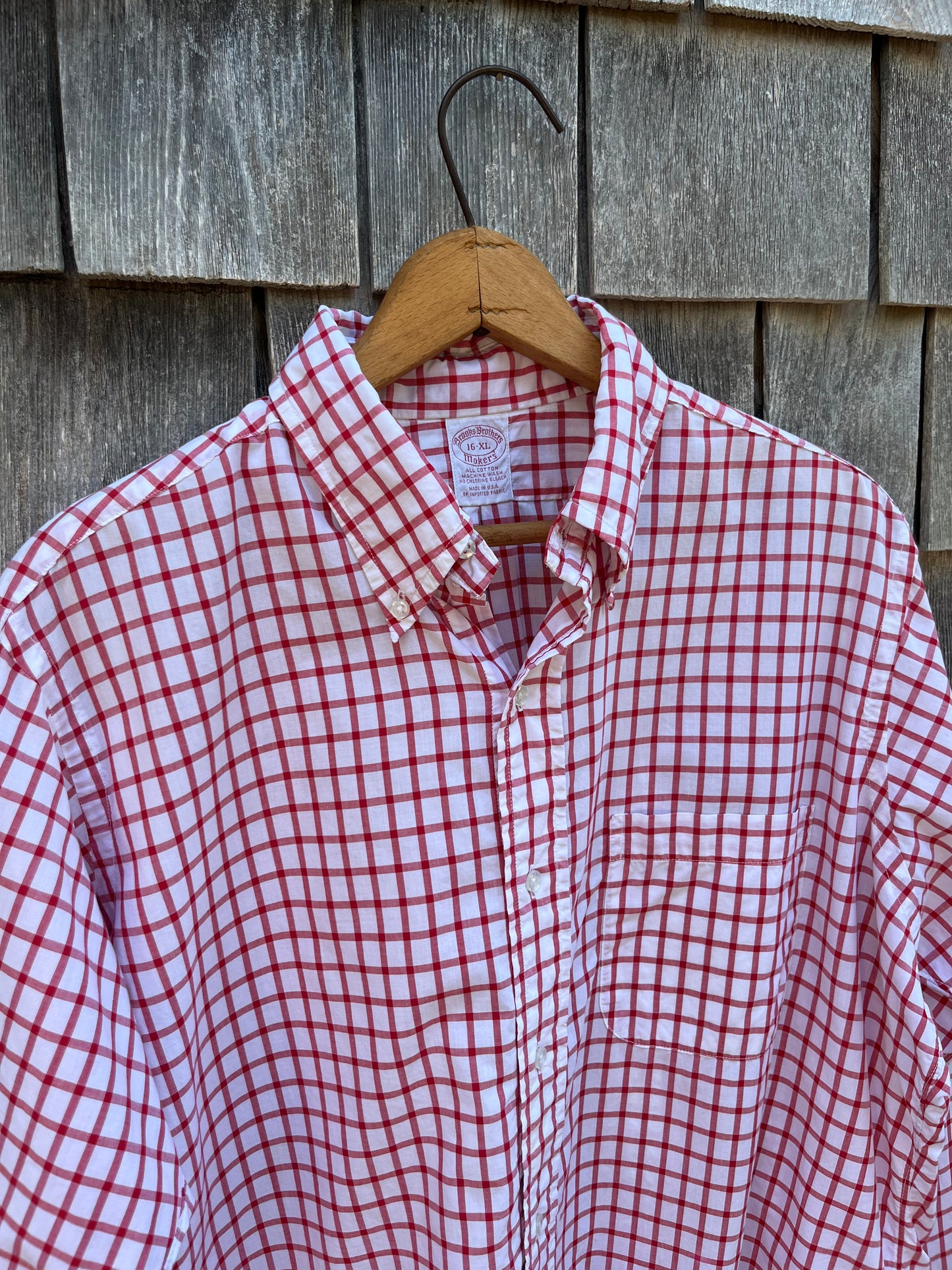 ~90s Brooks Brothers Makers Cotton Broadcloth Check Button Down Shirt (16-5)