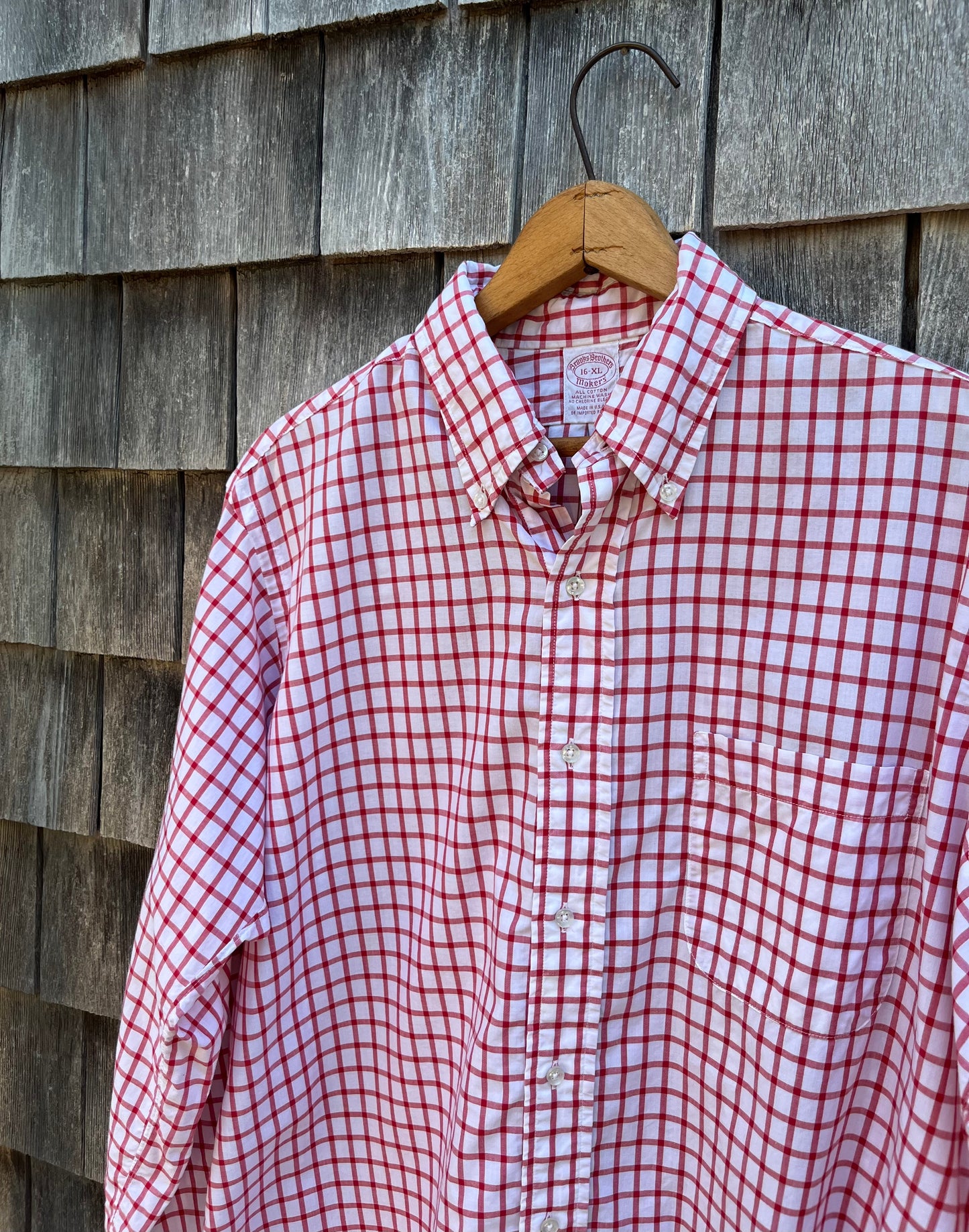 ~90s Brooks Brothers Makers Cotton Broadcloth Check Button Down Shirt (16-5)