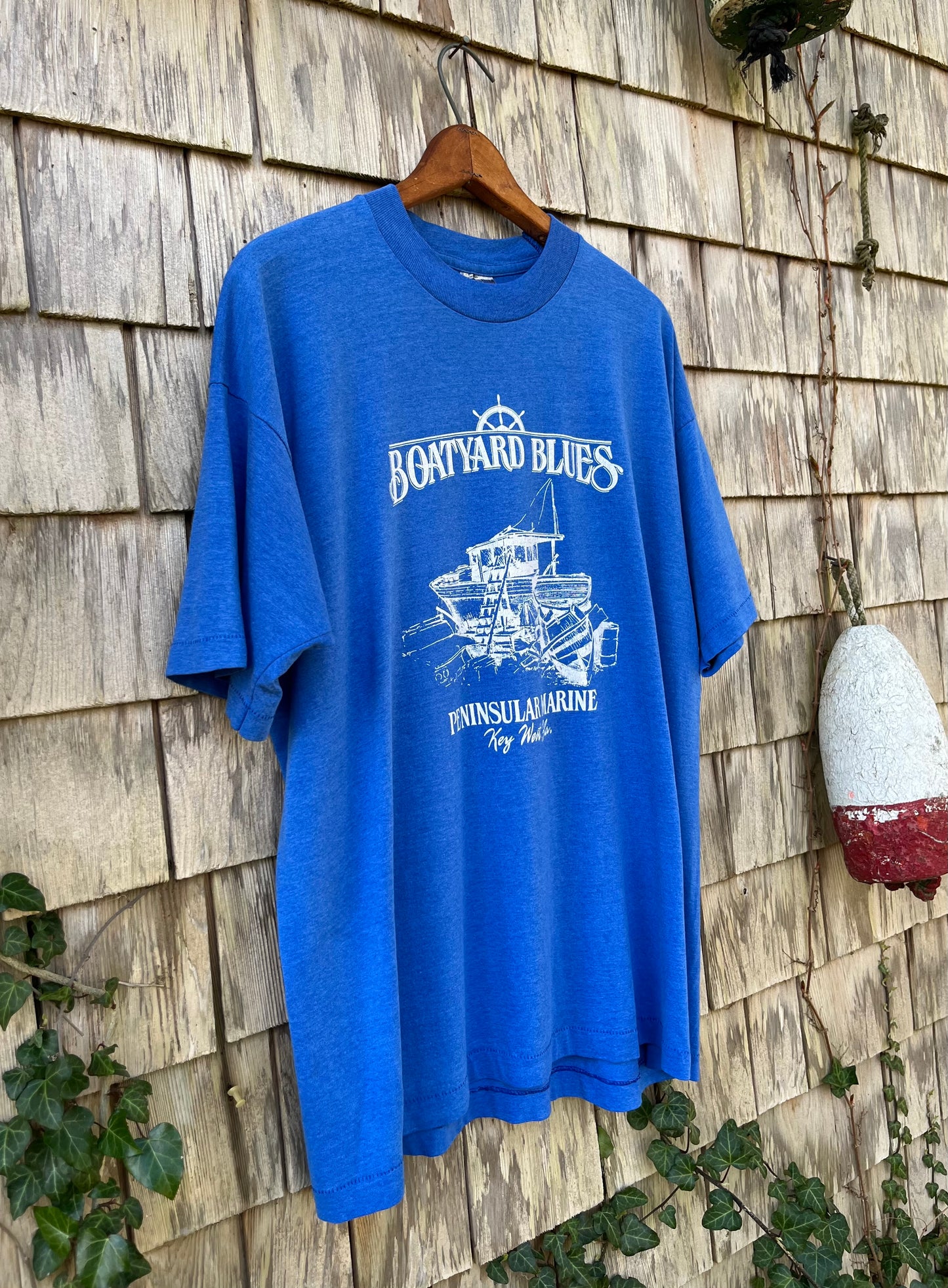 90s Peninsular Marine Key West ‘Boatyard Blues’ T-Shirt (L/XL)