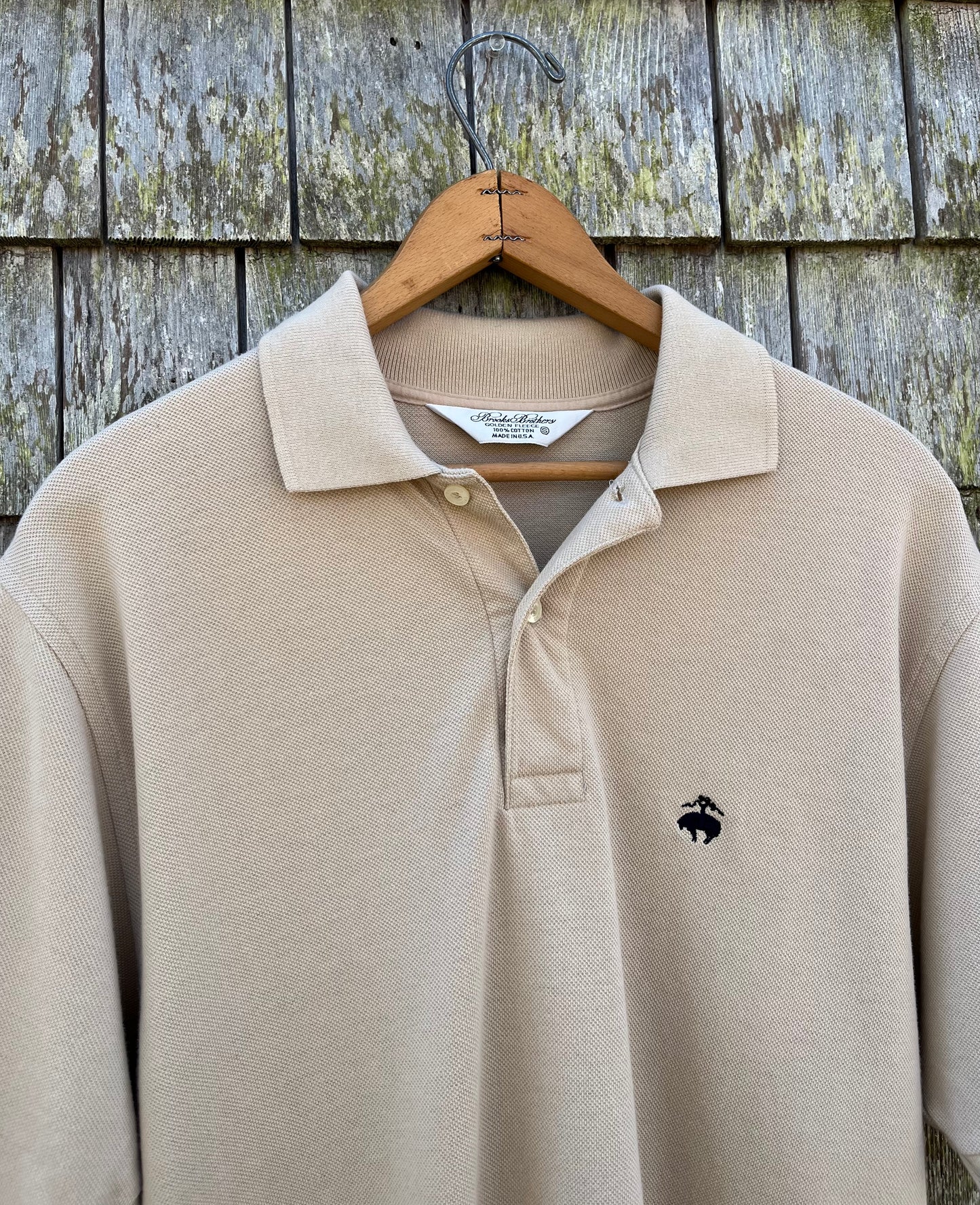90s Brooks Brothers Golden Fleece Pique Cotton Polo Shirt (M)