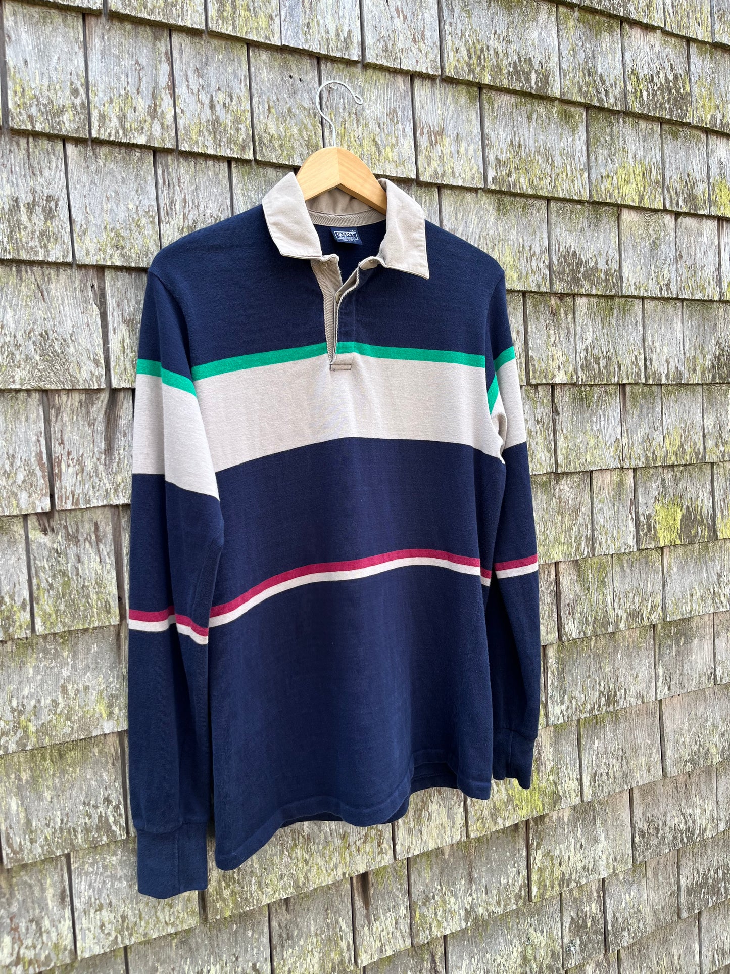 80s Gant Striped Cotton Rugby Shirt (S/M)
