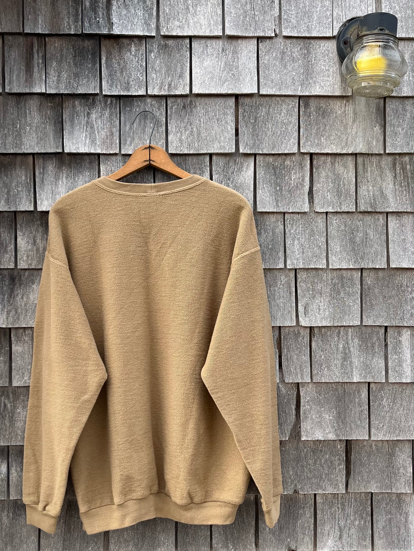 90s Lands’ End ‘Cobble Cloth’ Pique Cotton Crewneck Sweatshirt (L/XL)