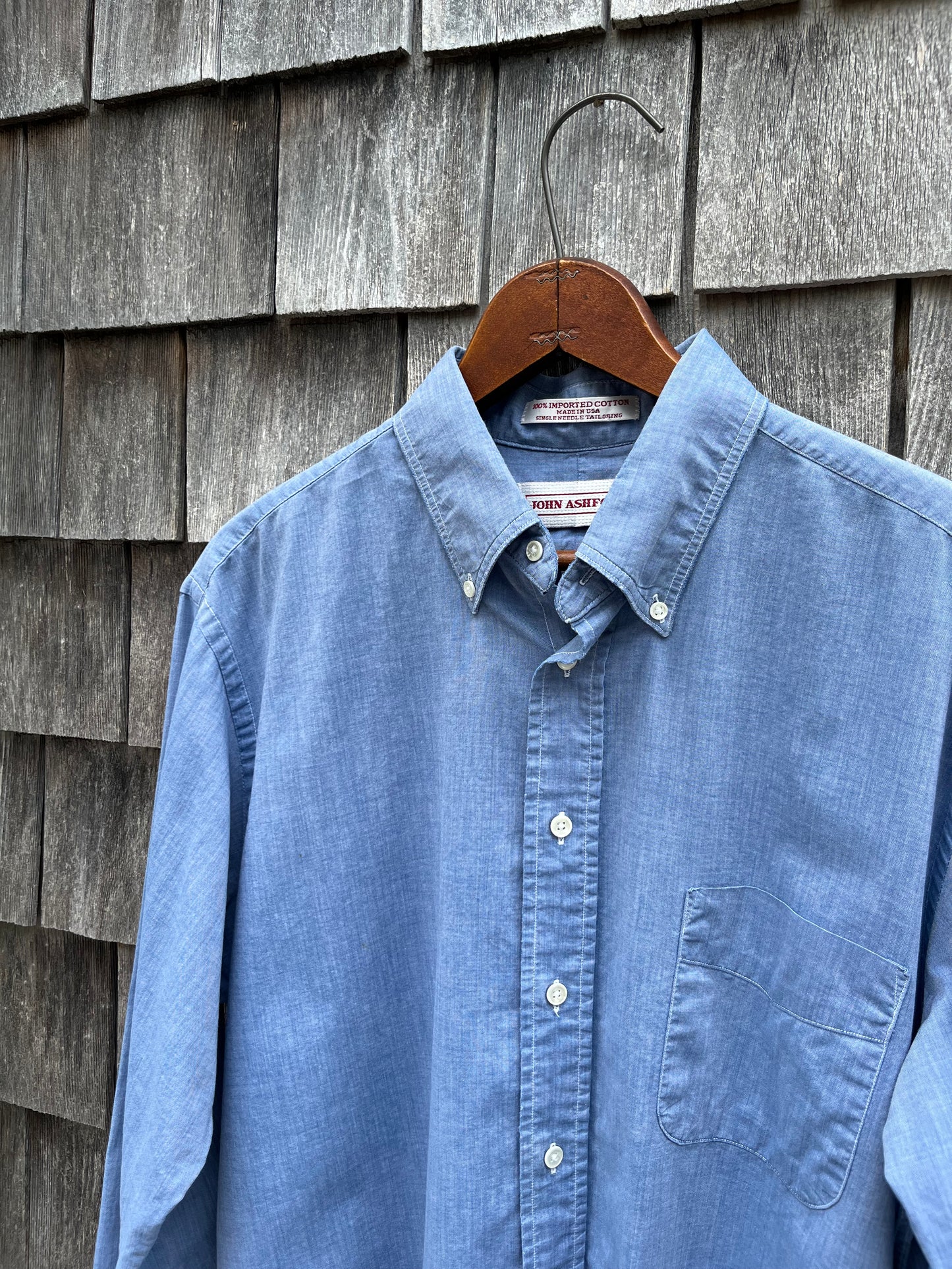 90s John Ashford Cotton Chambray Button Down Shirt (16.5-4)