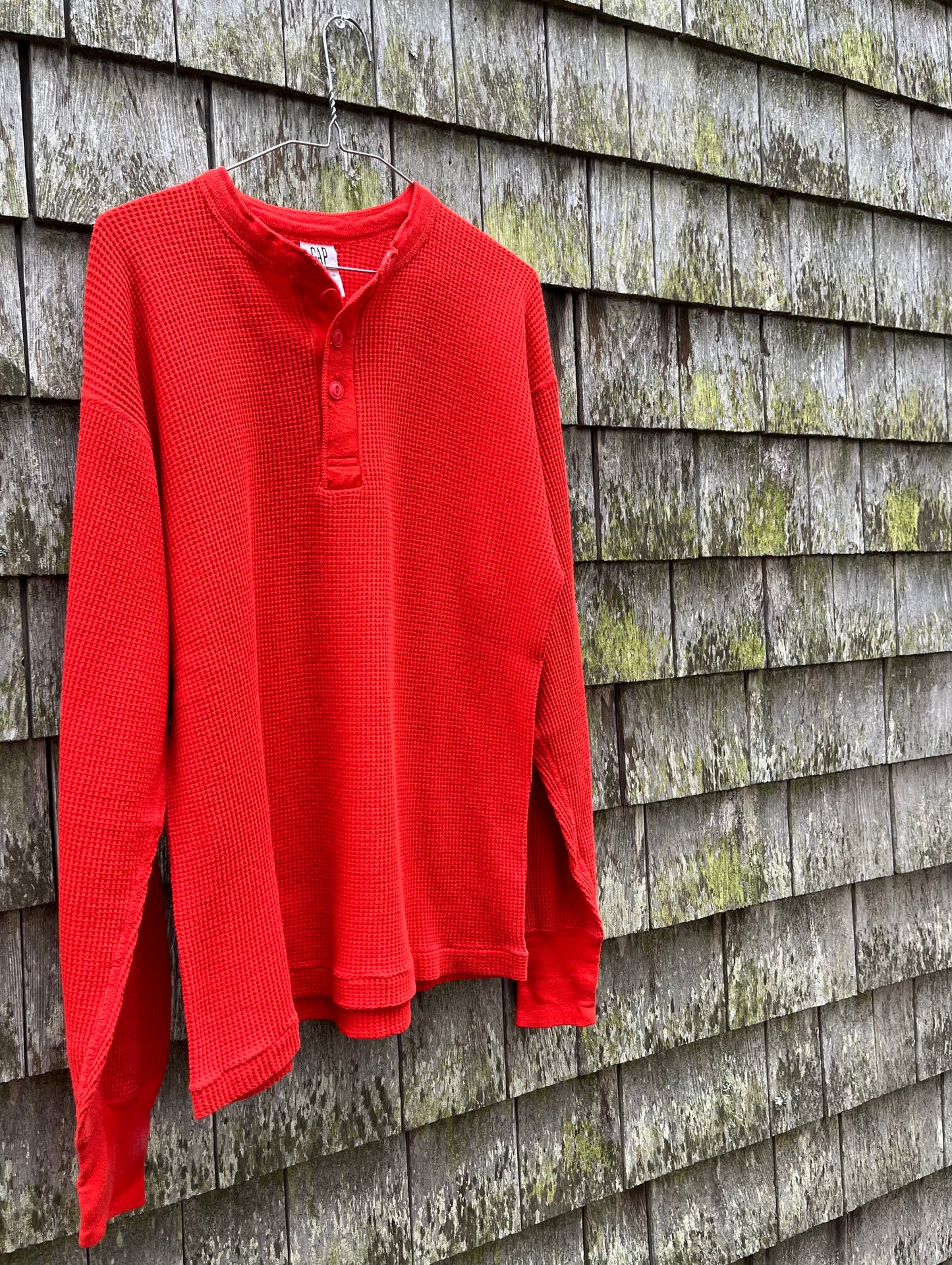 90s GAP Henley Collar Cotton Thermal Shirt (M/L)