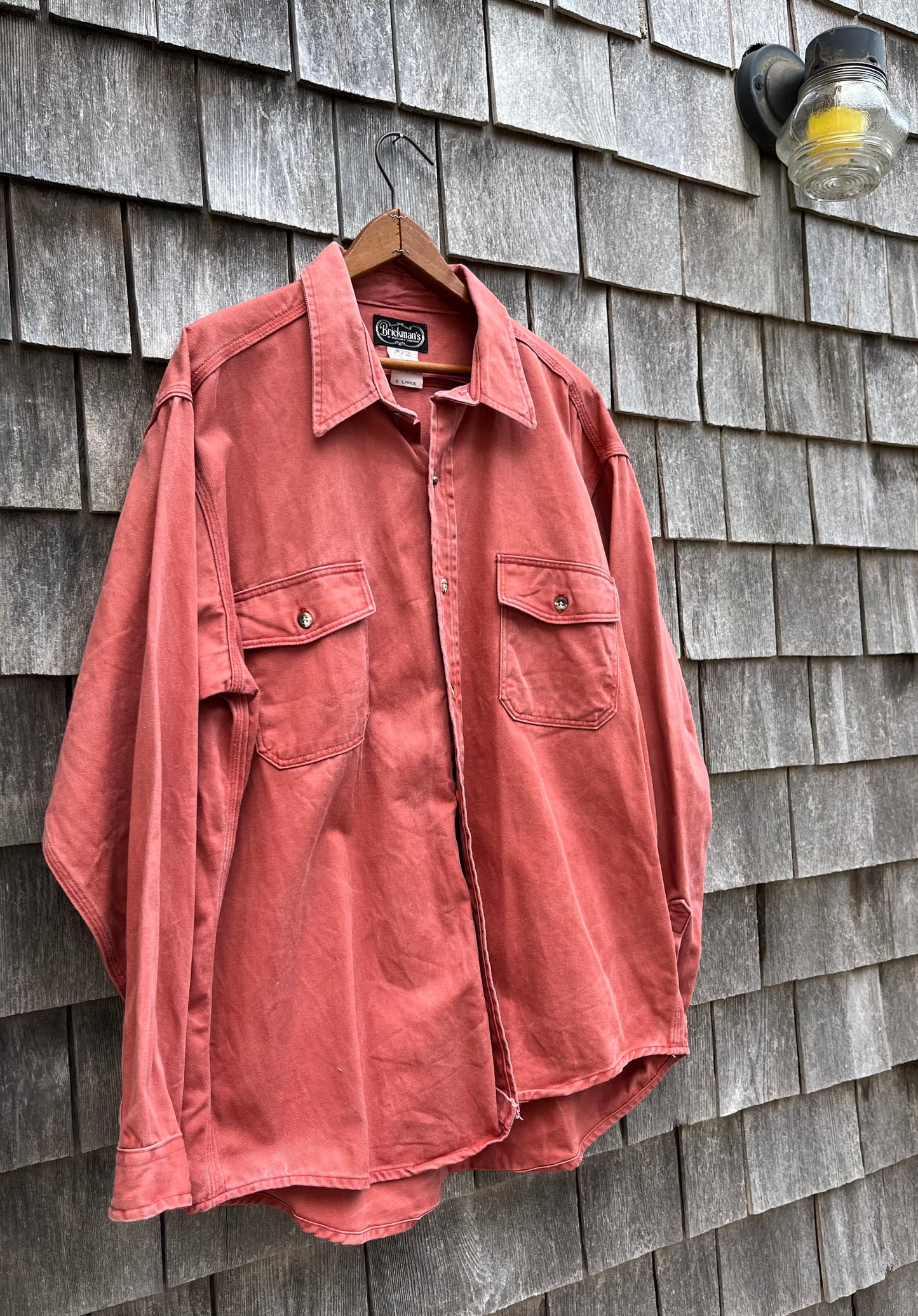 90s Brickman’s Martha’s Vineyard Cotton Canvas Button Front Shirt (XL)