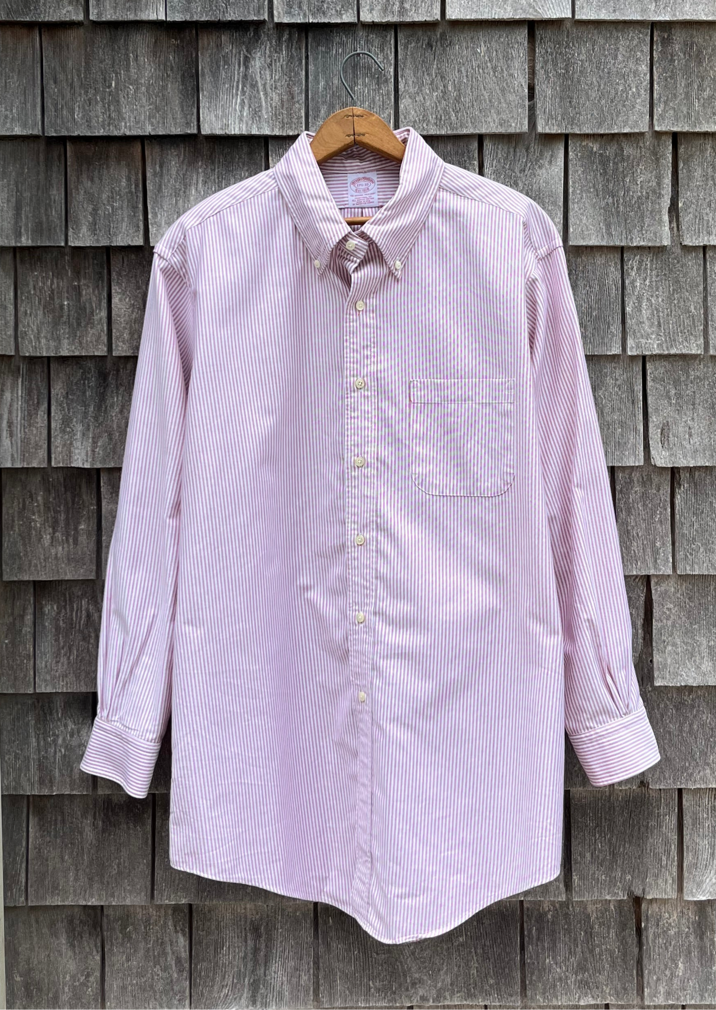 00s Brooks Brothers Makers University Stripe ‘Original Polo’ Oxford Cloth Button Down Shirt (17.5-3)