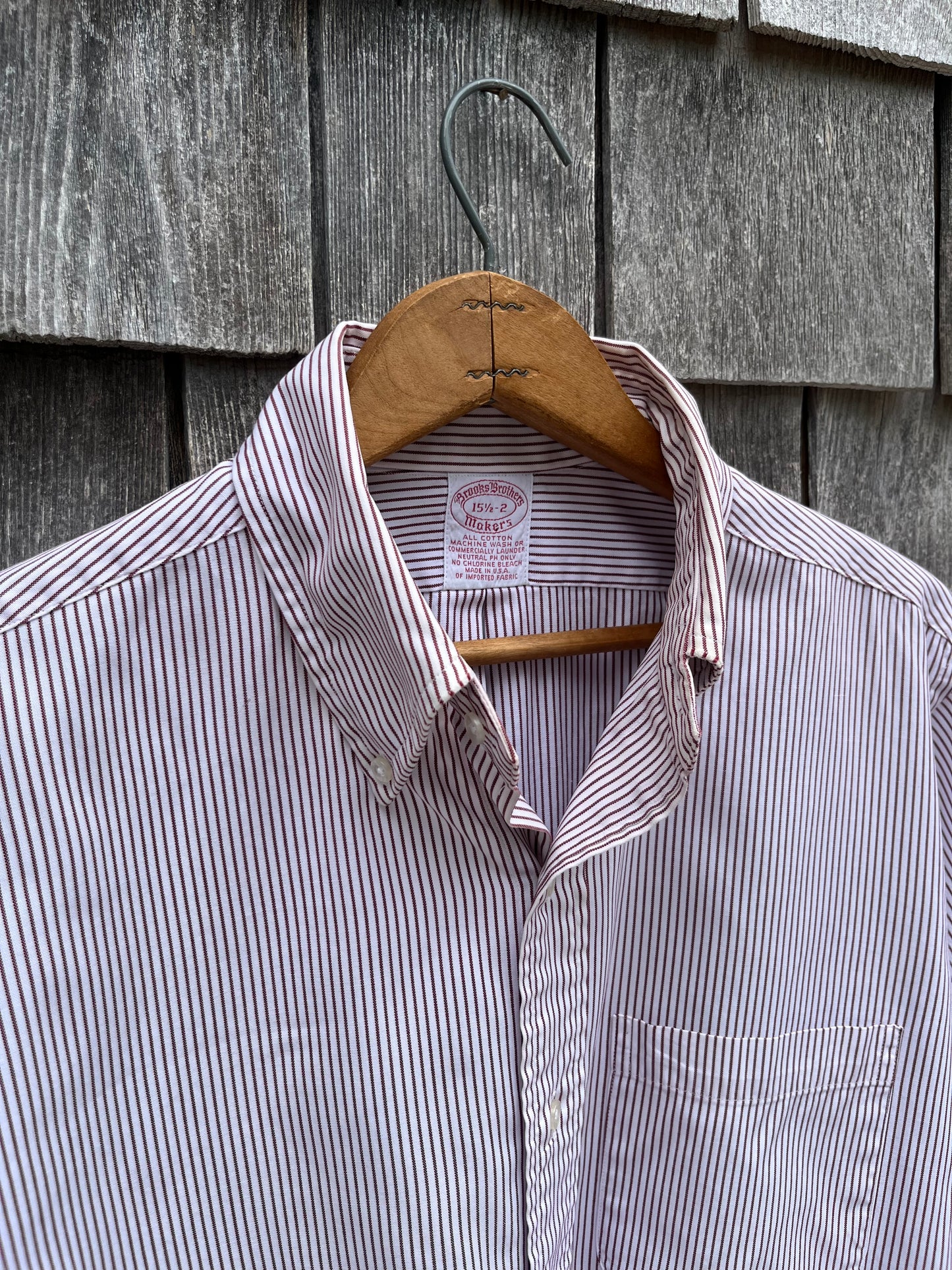 90s Brooks Brothers Makers University Stripe Pinpoint Oxford Cloth Button Down Shirt (15.5-2)