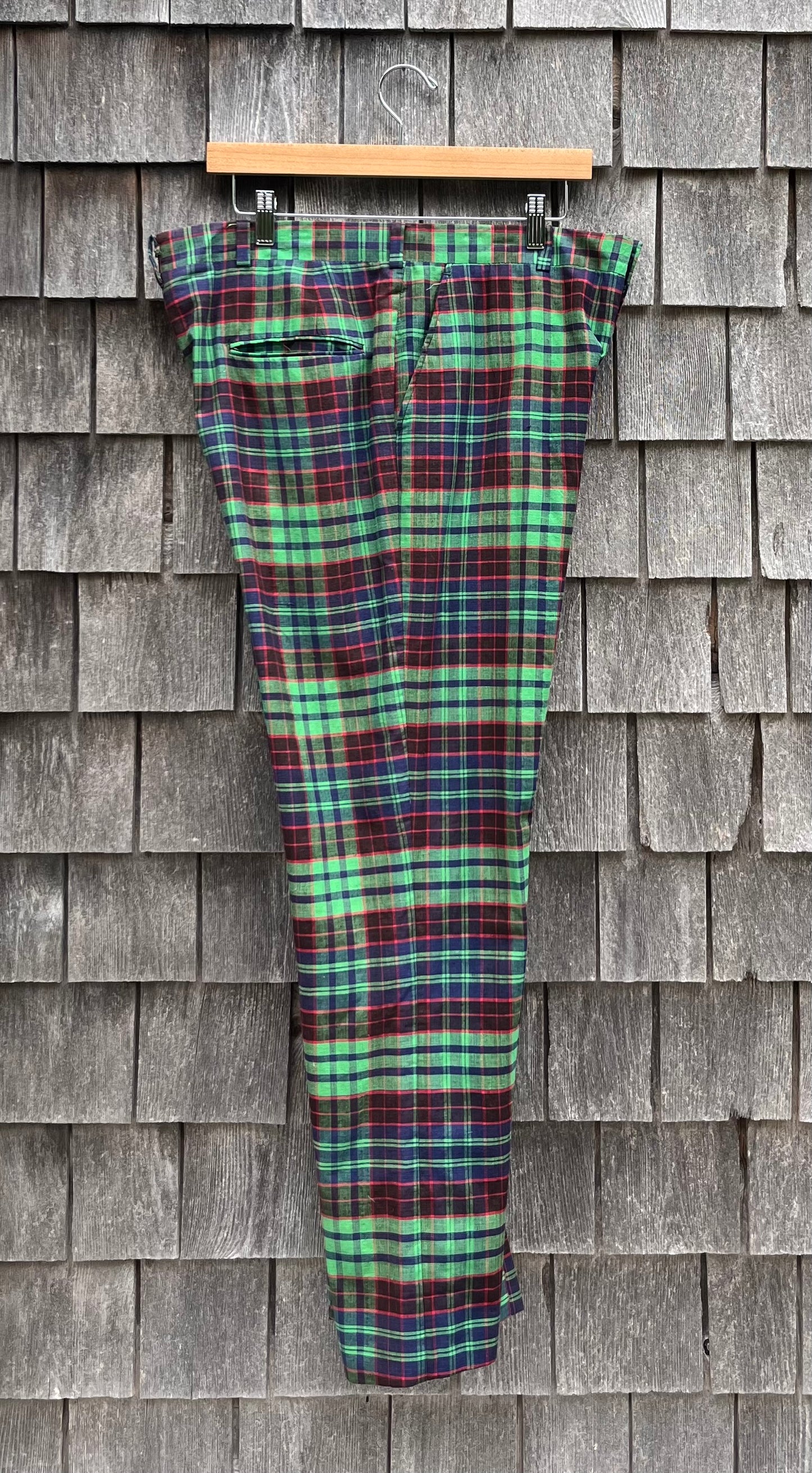 80s The Country Store of Concord Plaid Madras Trousers (35/29”)