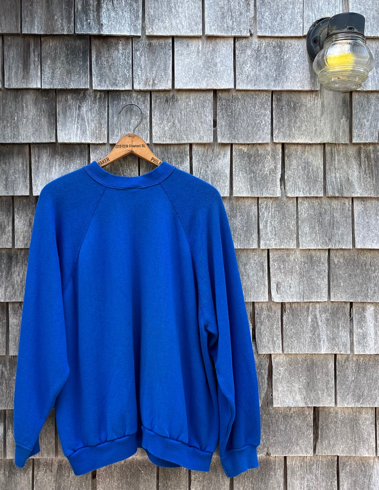 80s Saco River Camping Area New Hampshire Raglan Sleeve Crewneck Sweatshirt (XL)