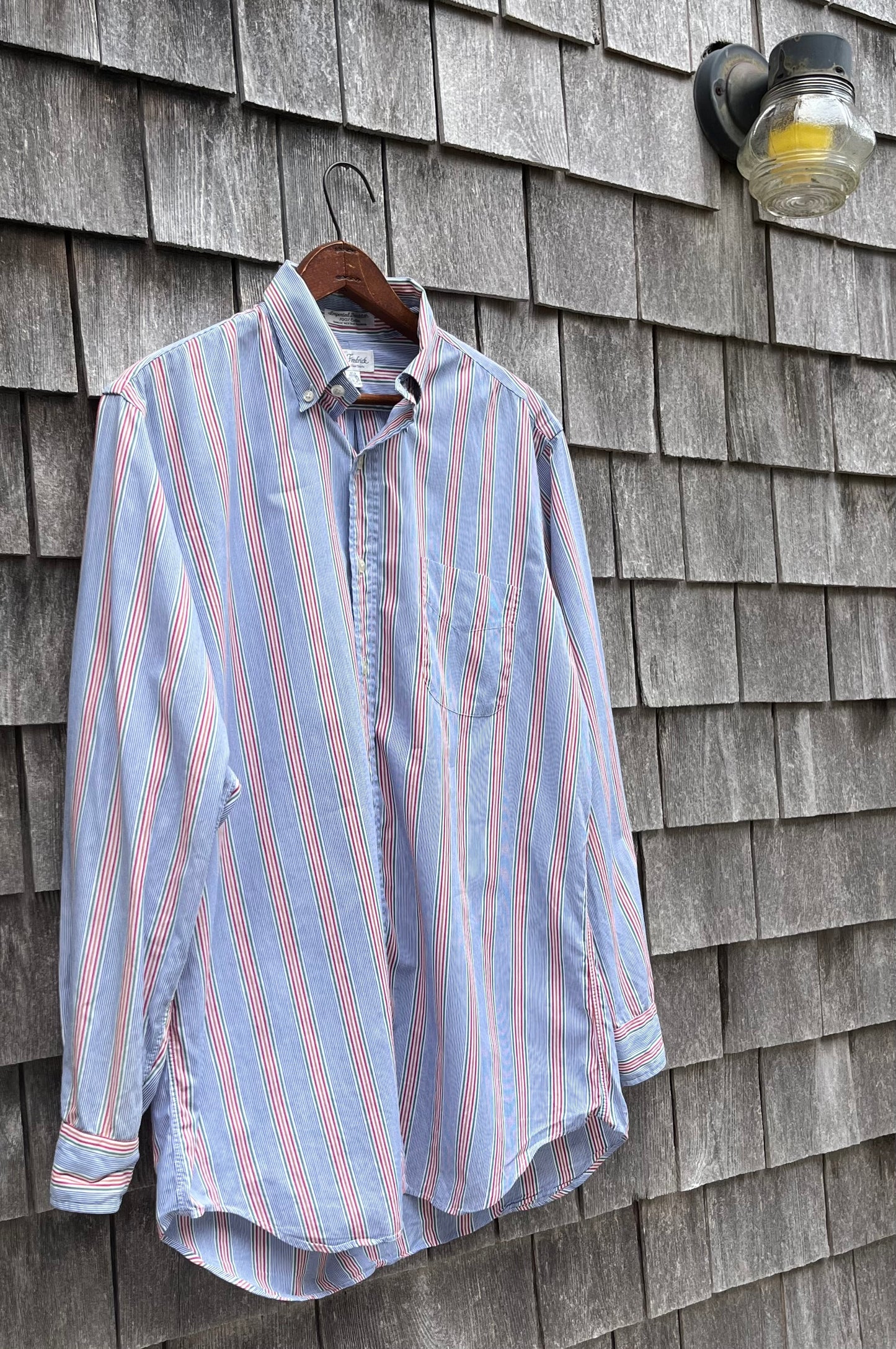 90s Paul Fredrick Stripe Cotton Broadcloth Button Down Shirt (15.5-4)