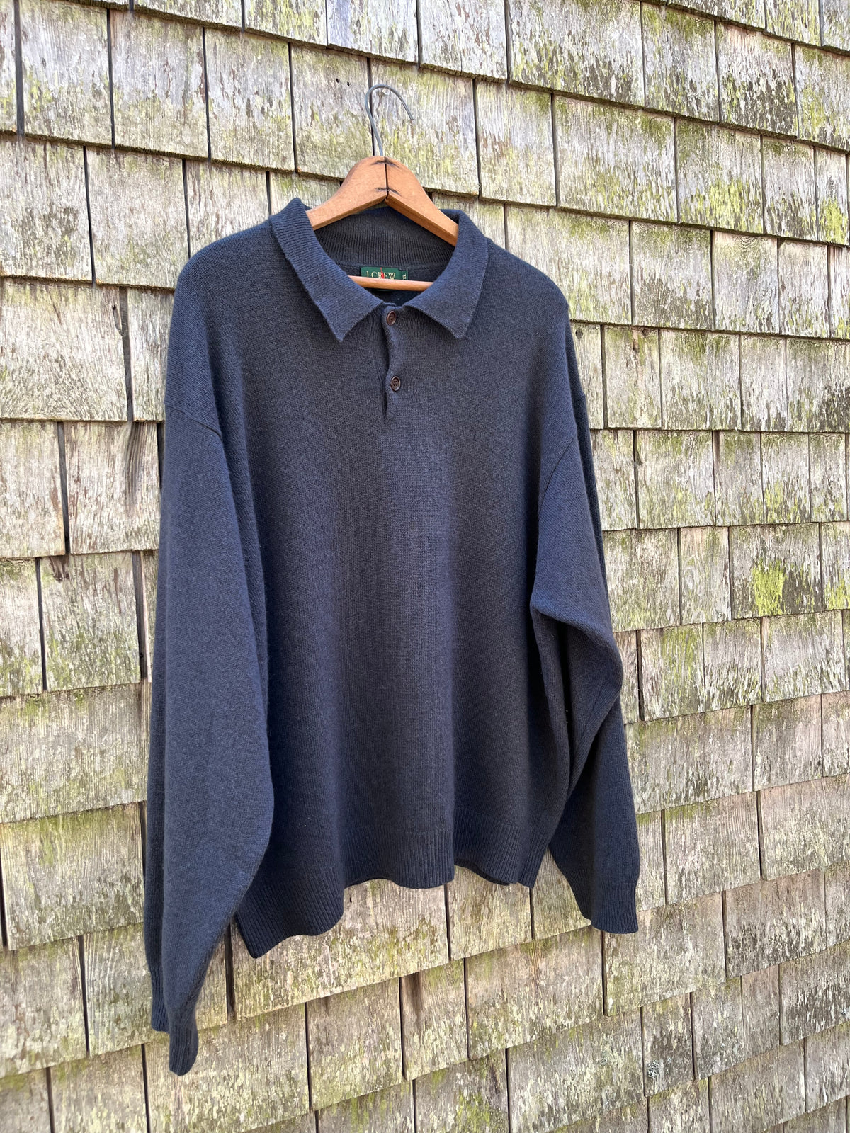 90s J.Crew Cashmere Knit Polo Collar Sweater (L/XL)