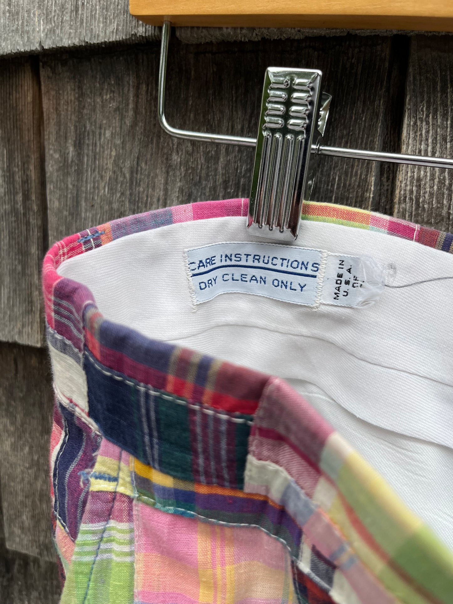 80s Roderick St. James Patchwork Madras Pants (32/32.5”)