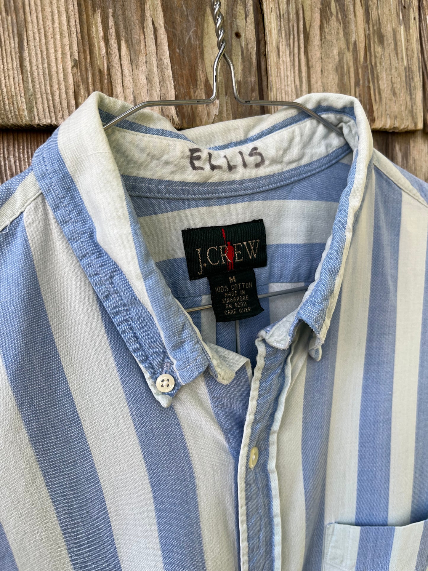 90s J. Crew Candy Stripe Oxford Cloth Button Down Shirt (L)