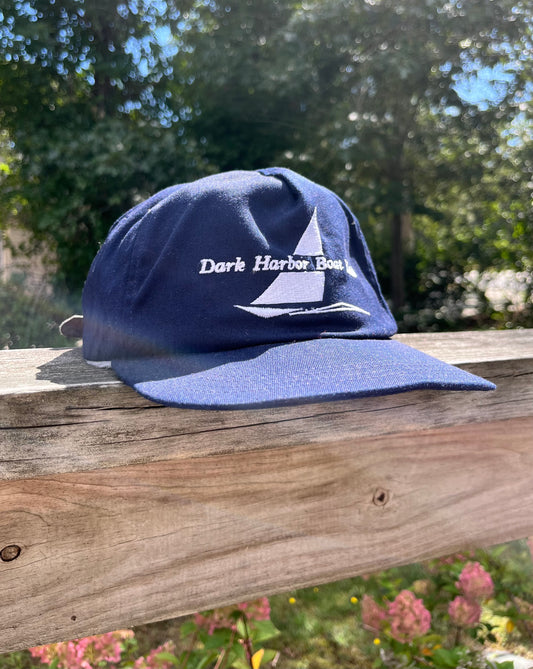 90s Dark Harbor Boat Yard Maine Strapback Hat (OSFA)