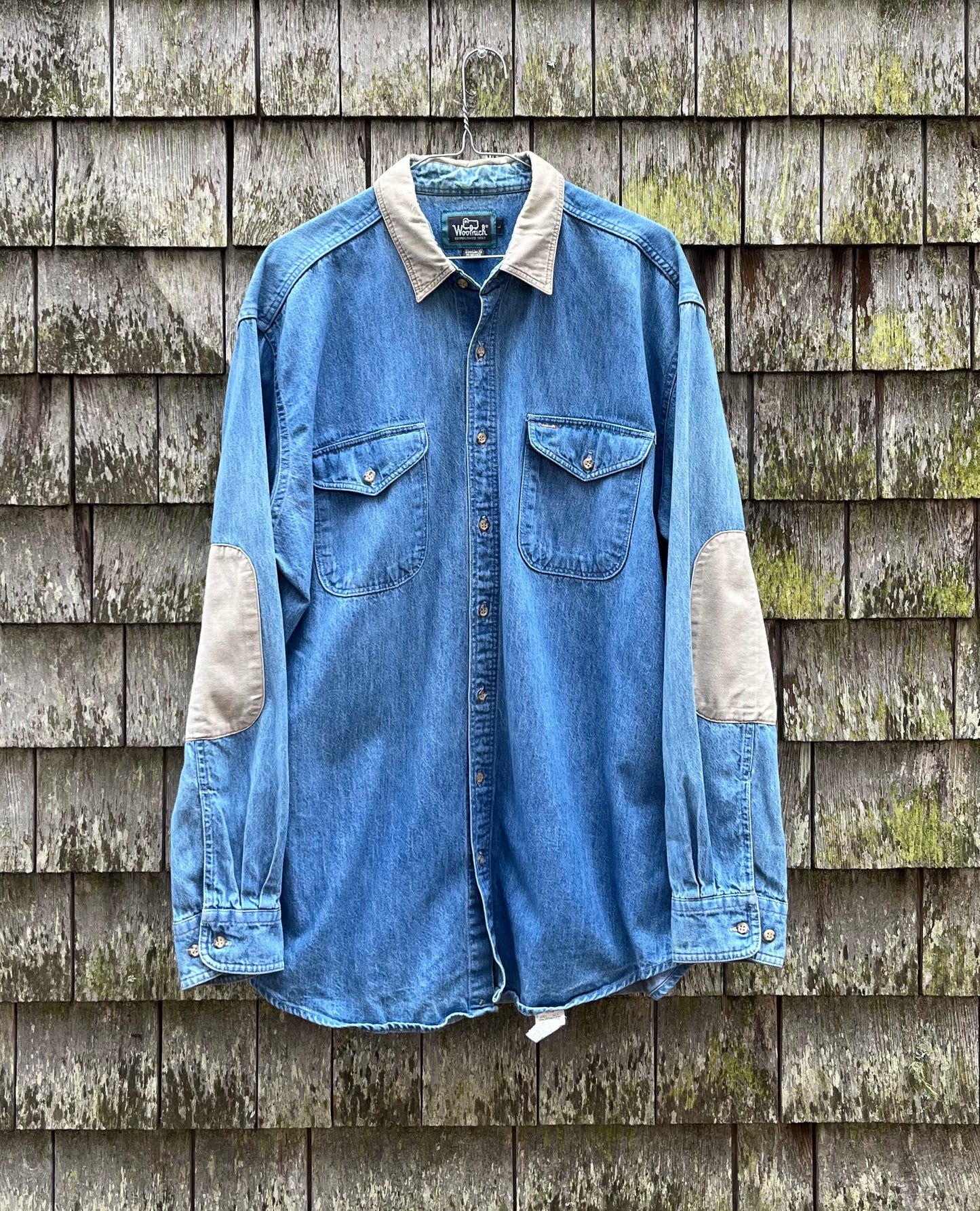 90s Woolrich Denim Twill Patch Shirt (XL)