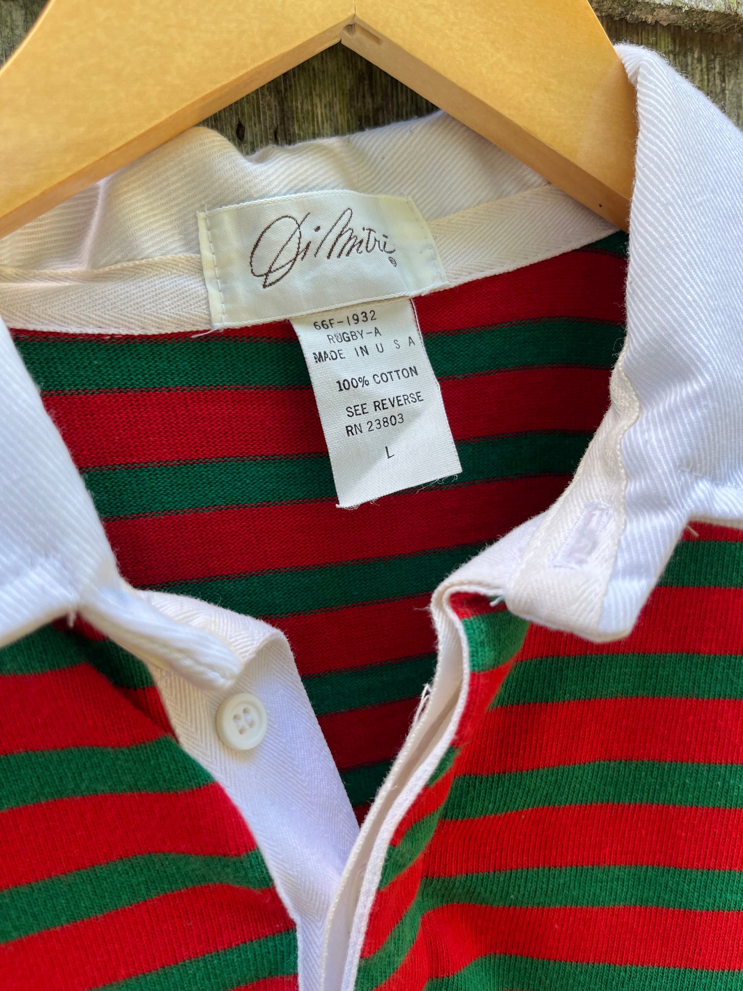 90s DiMitri Striped Cotton Rugby Shirt (L)