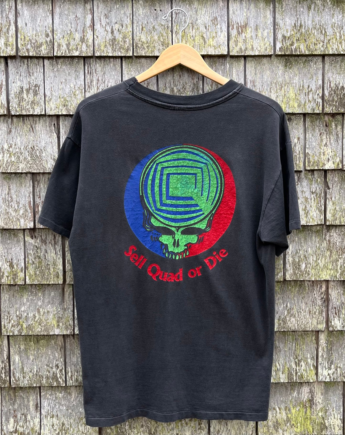 90s Quad Design Computer Graphics ‘Sell Quad or Die’ Stealie T-Shirt (L)