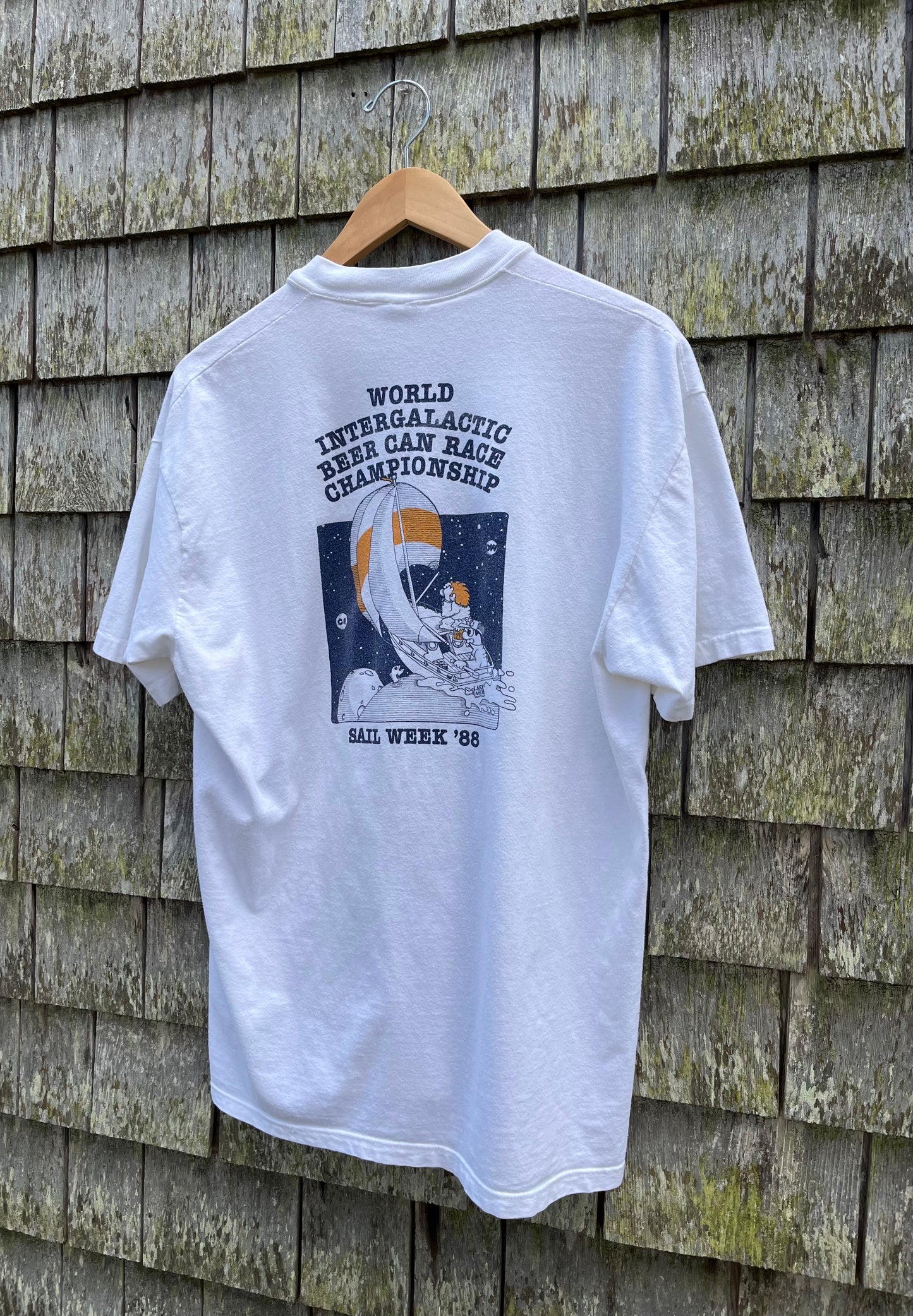 80s World Intergalactic Sailing Beer Can Race Championship Lake Tahoe T-Shirt (L)