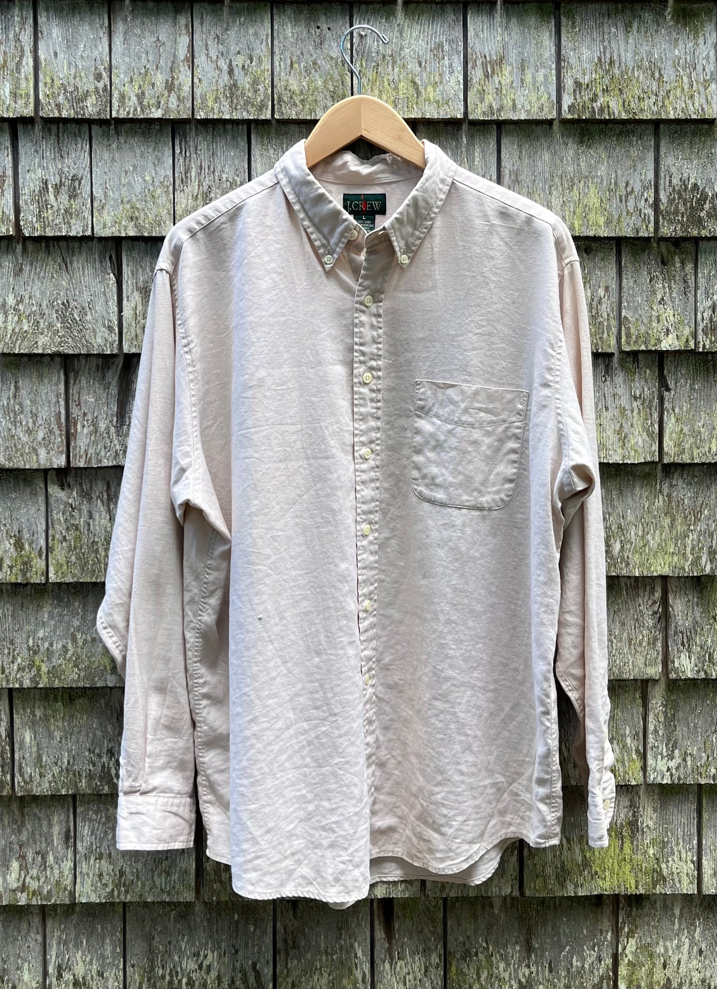 90s J.Crew Linen Button Down Shirt (XL)