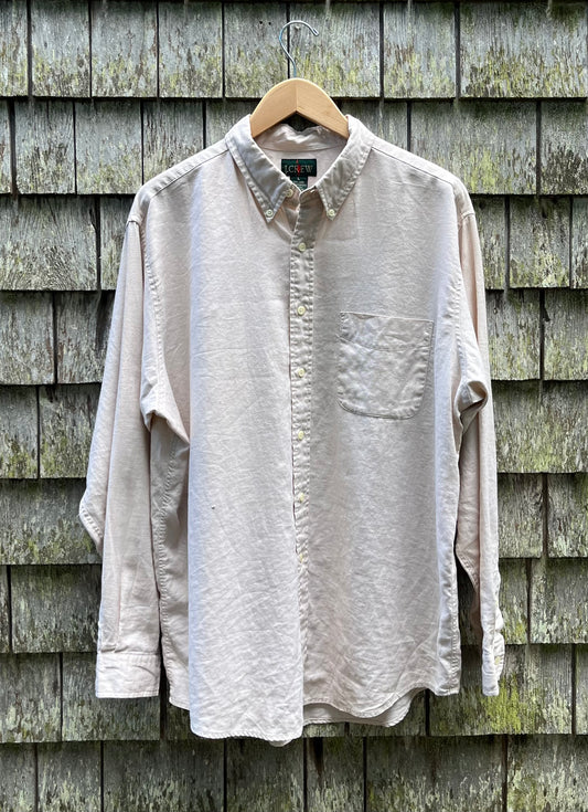 90s J.Crew Linen Button Down Shirt (XL)
