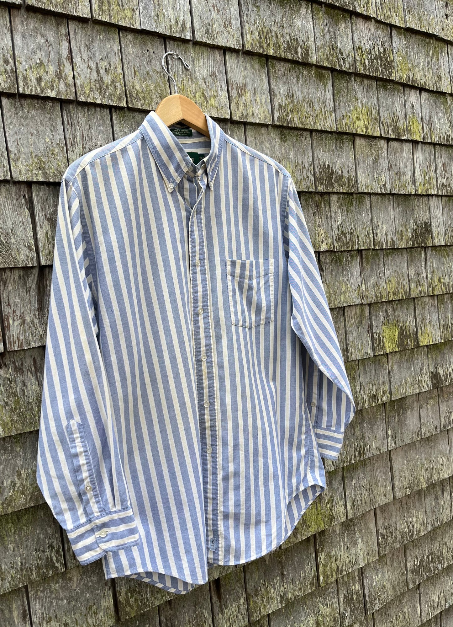 80s J.Crew Bengal Stripe Cotton Oxford Cloth Button Down Shirt (15.5-32)