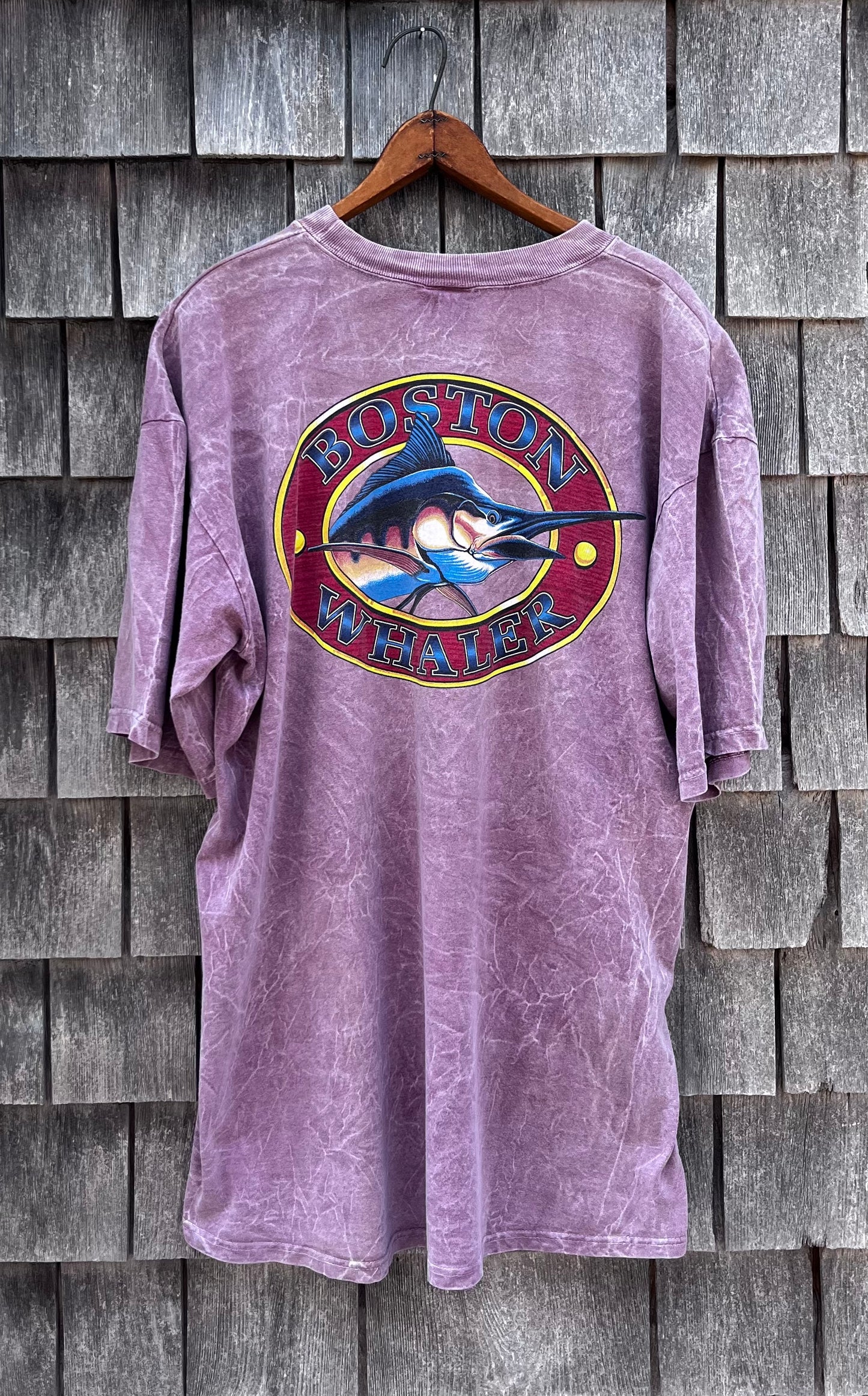 90s Boston Whaler Boats Marble Dye T-Shirt
