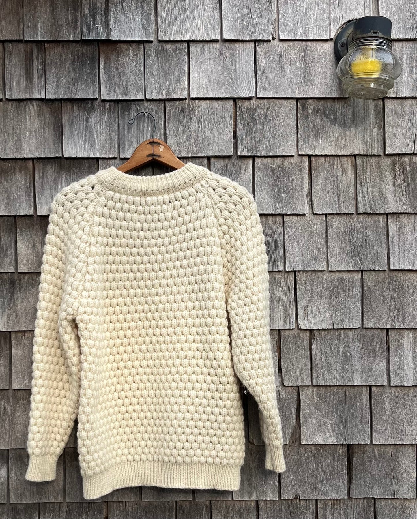 80s Angus MacBain Popcorn Knit Wool Sweater (L)