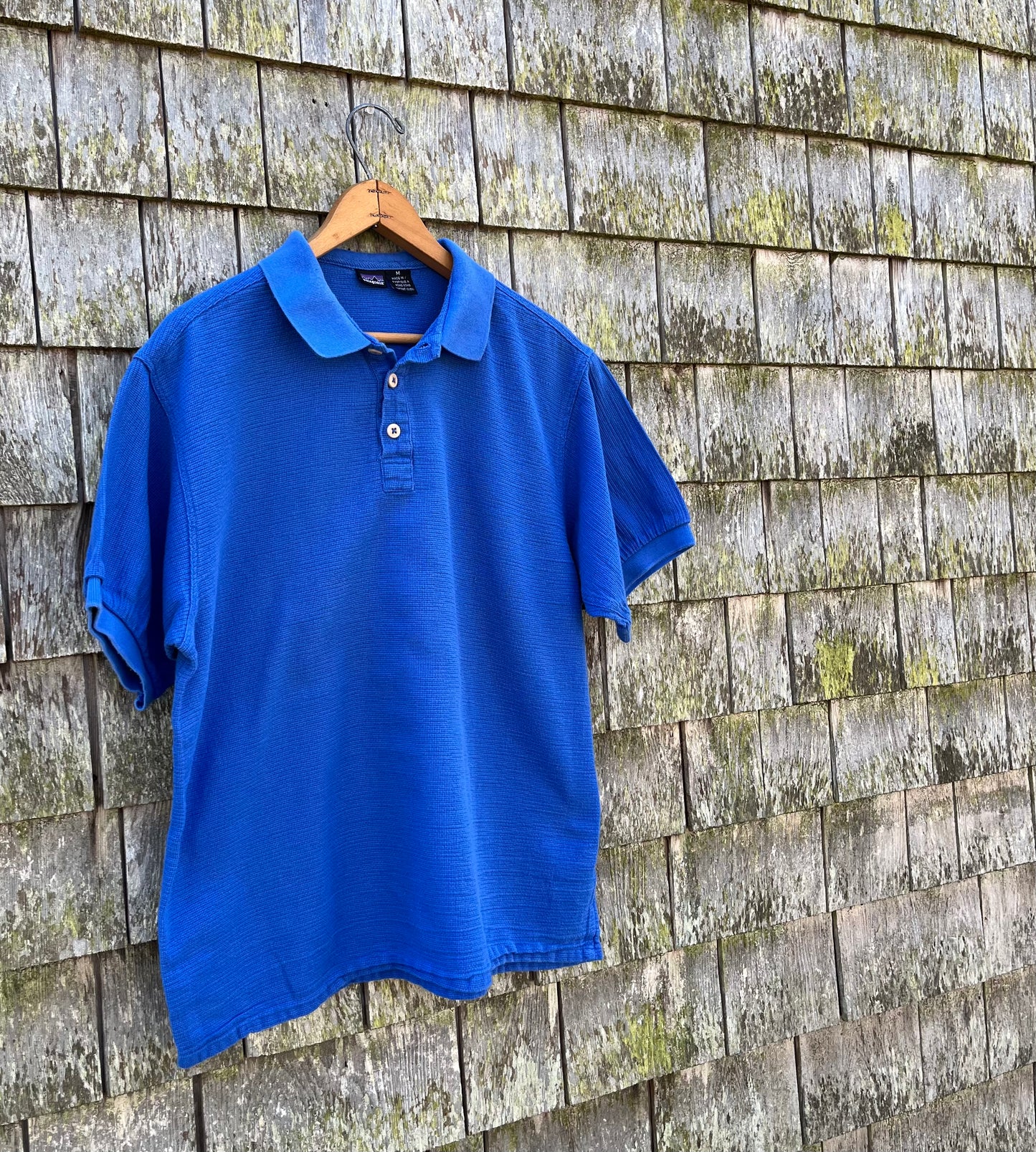80s Patagonia Cotton Open Weave Mesh Polo Shirt (M)
