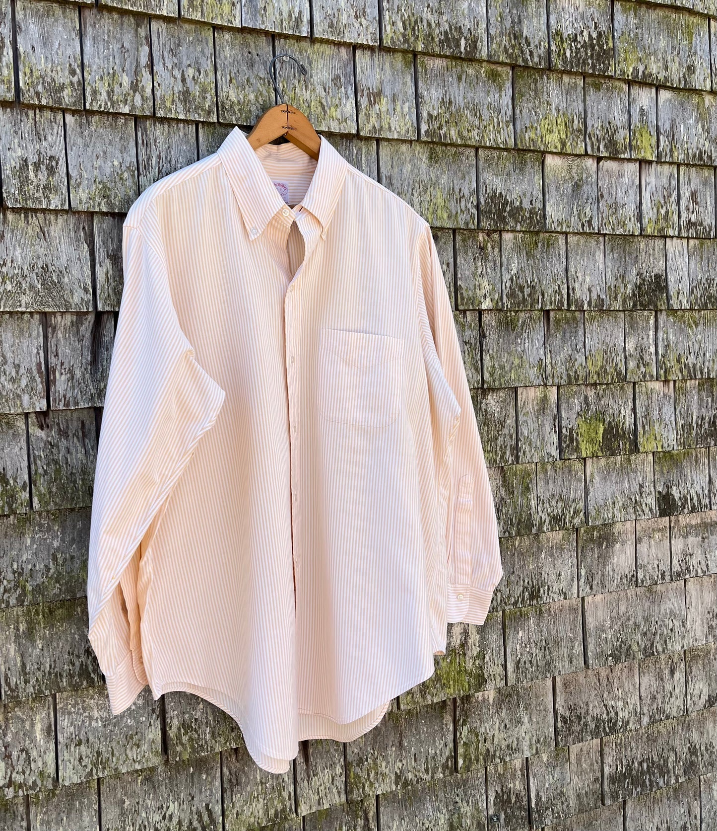 80s Brooks Brothers Makers 6-Button University Stripe Cotton Oxford Cloth Button Down Shirt (17/XL)