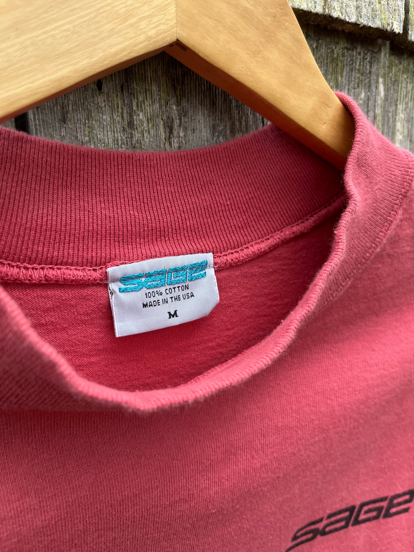 90s Sage Fly Fishing Rods Catch & Release Mock Neck Long Sleeve Shirt (L/XL)