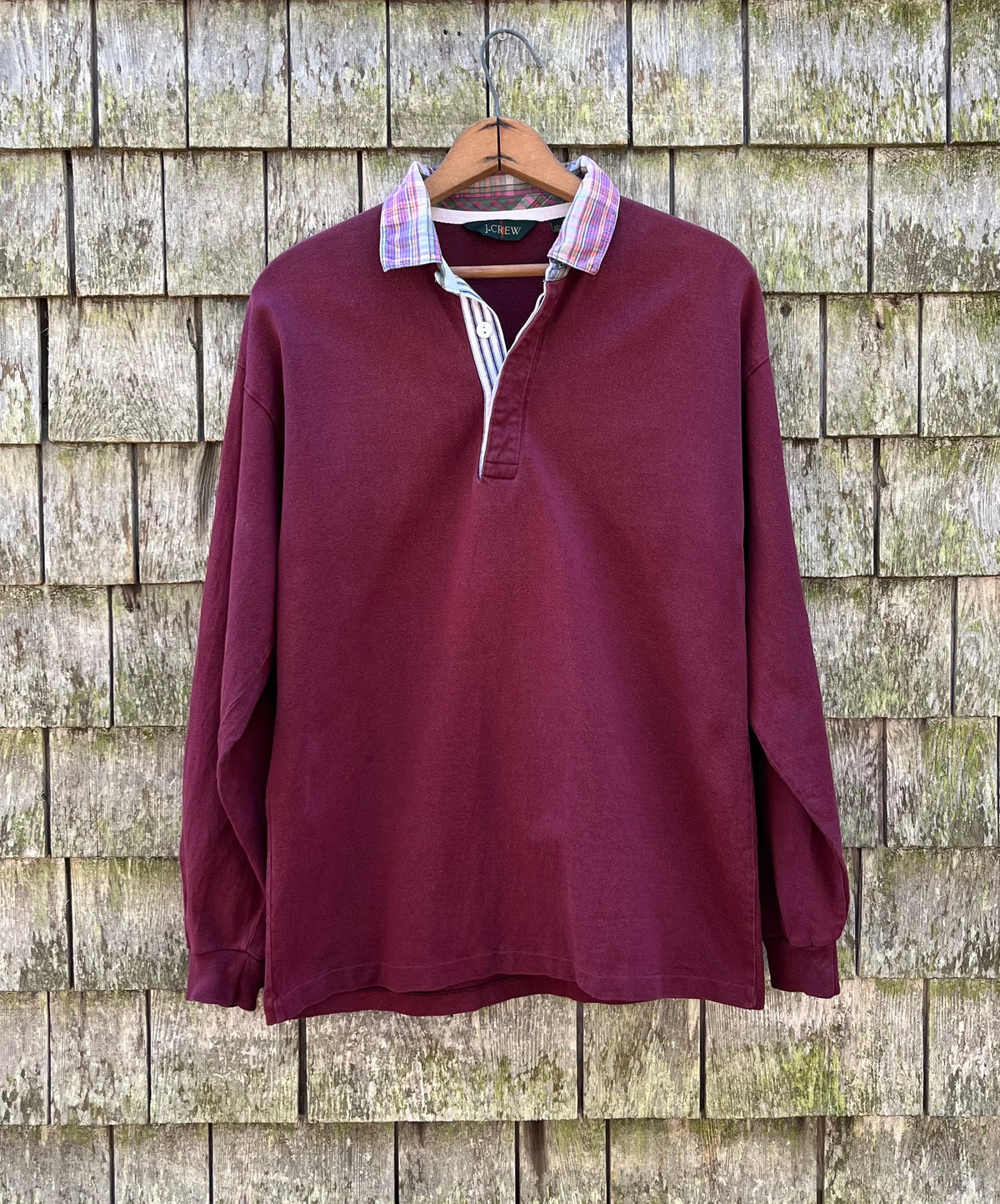 90s J.Crew Madras Collar Rugby Shirt (M)