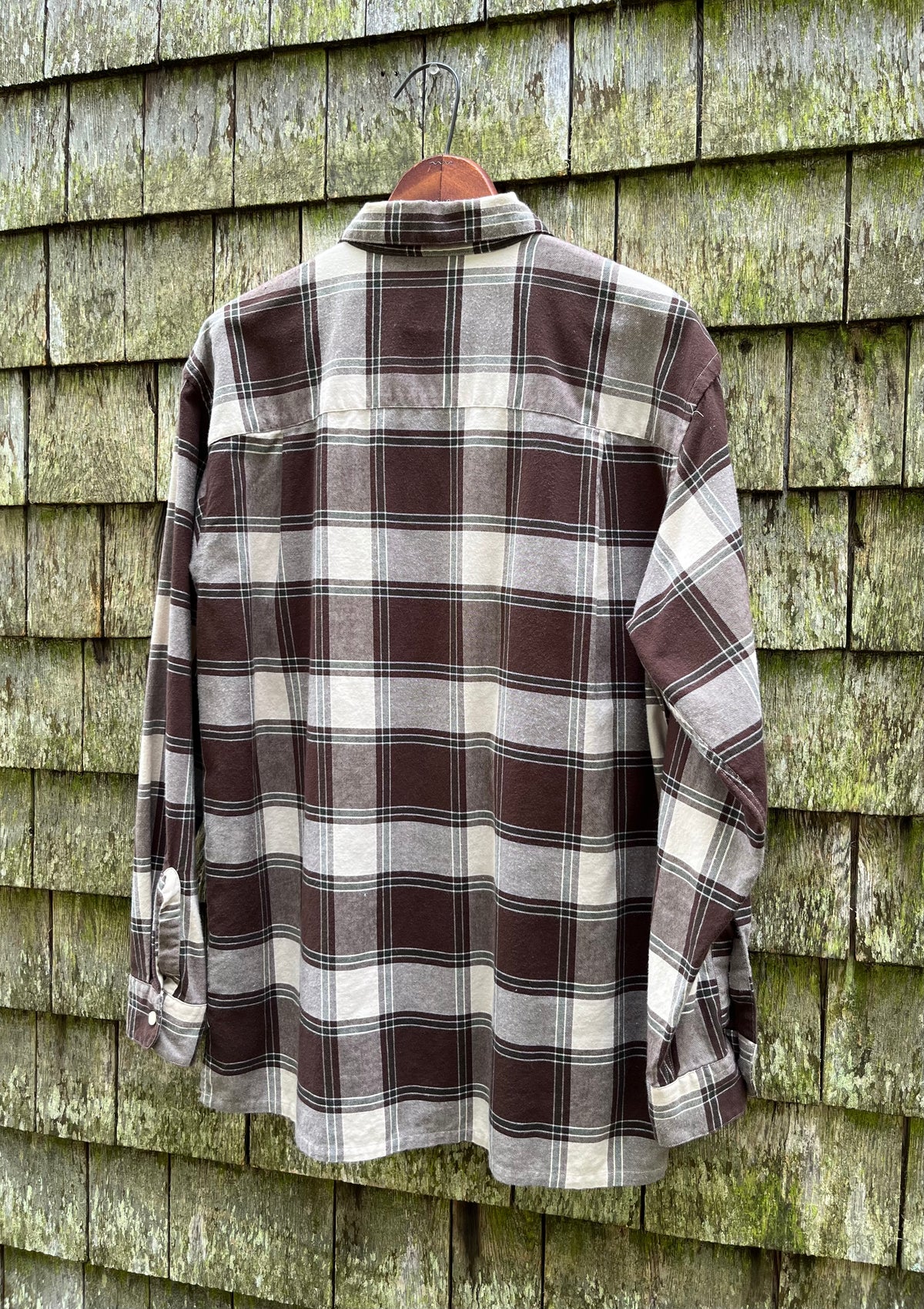 90s J.Crew Loop Collar Cotton Flannel Shirt (M)