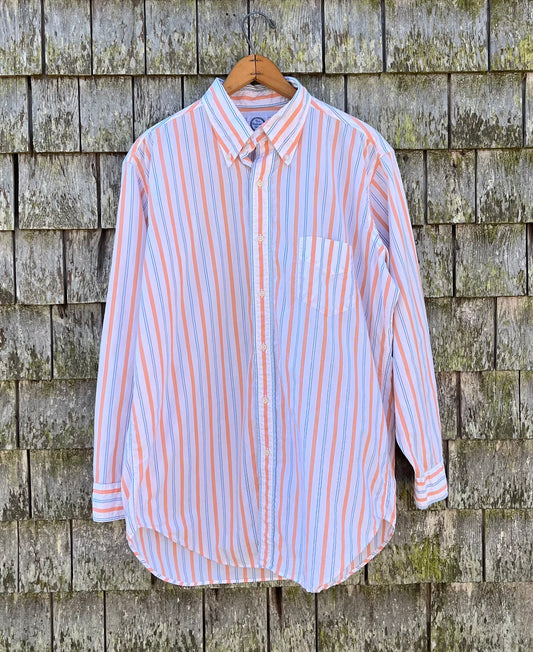90s The Andover Shop Multi-Stripe Cotton Broadcloth Button Down Shirt (16.5/L)