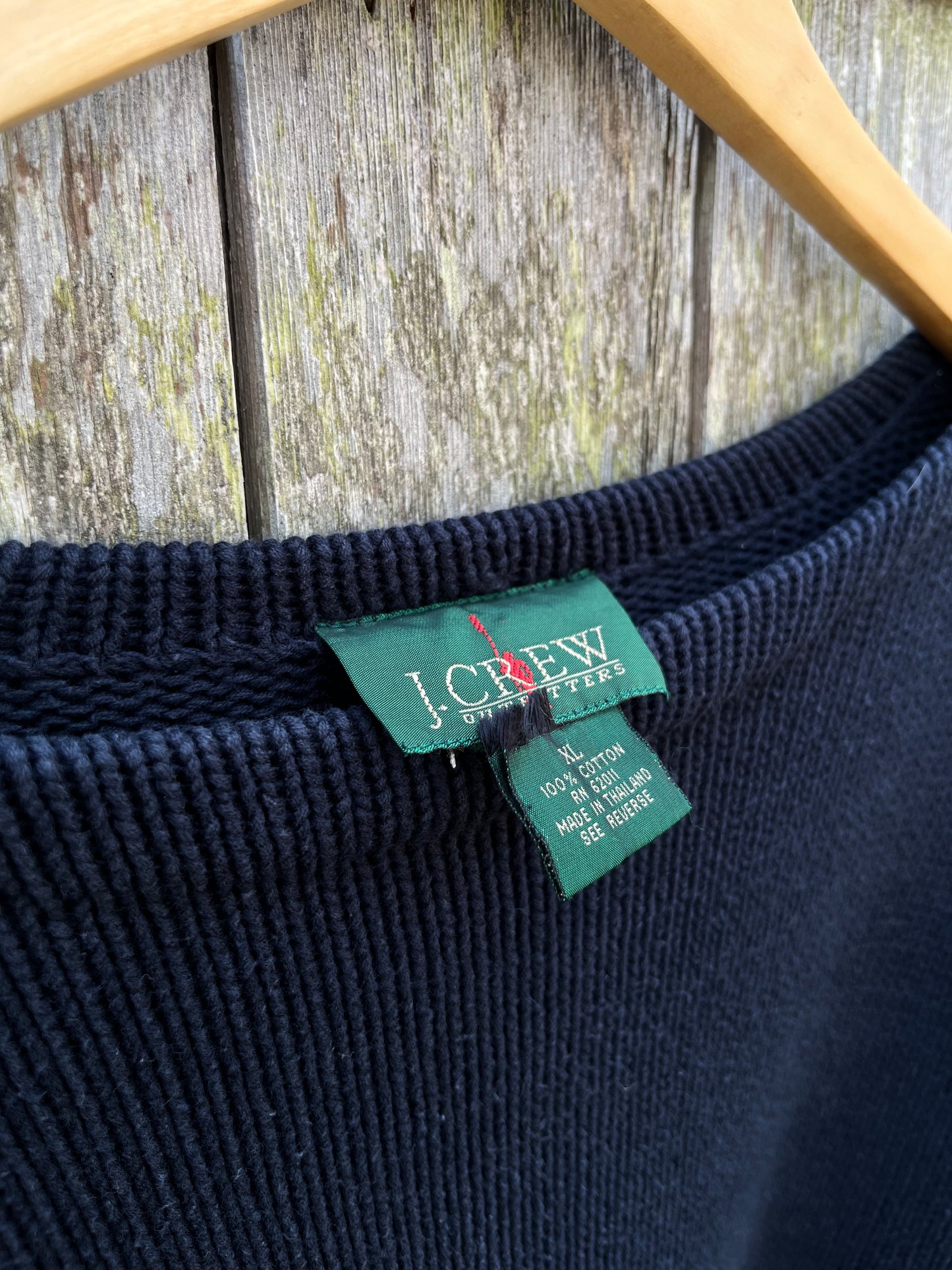 80s J.Crew Cotton Boatneck Knit Sweater (L/XL)
