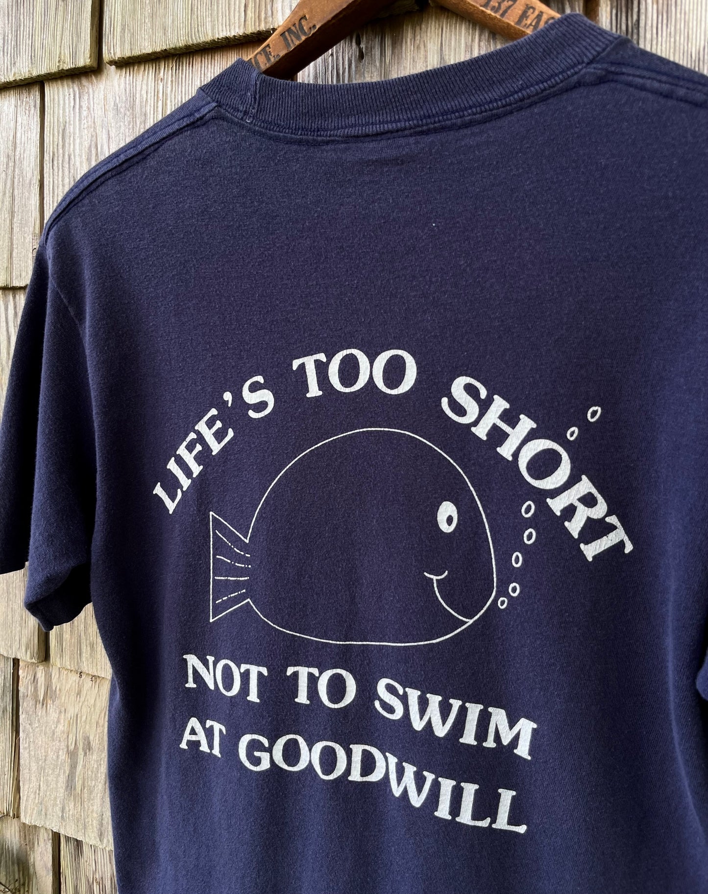 80s Goodwill Park 'Life's Too Short Not to Swim At Goodwill' Falmouth T-Shirt (S/XS)