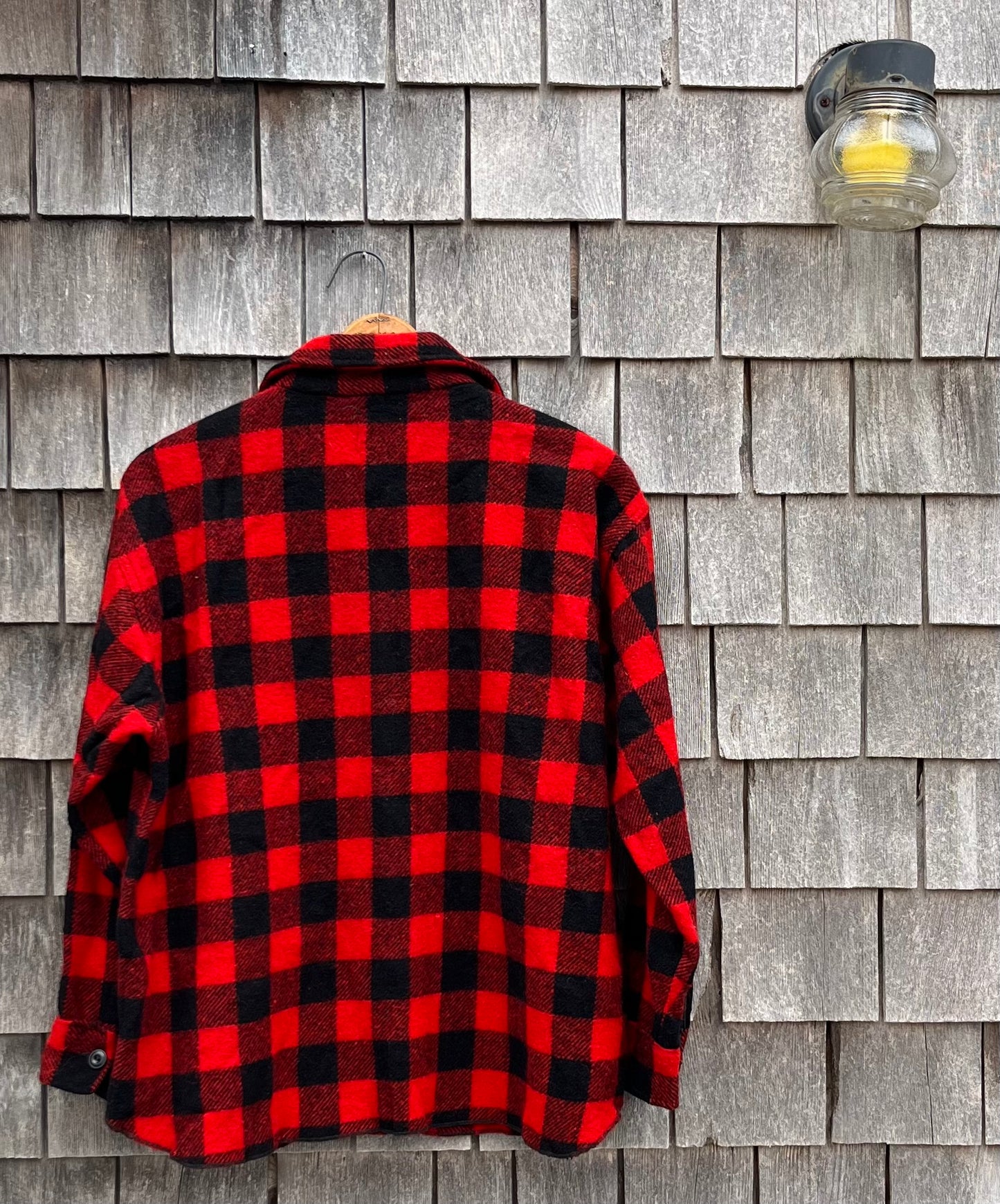 50s Yorke Sportswear Buffalo Check Wool Overshirt (XL)