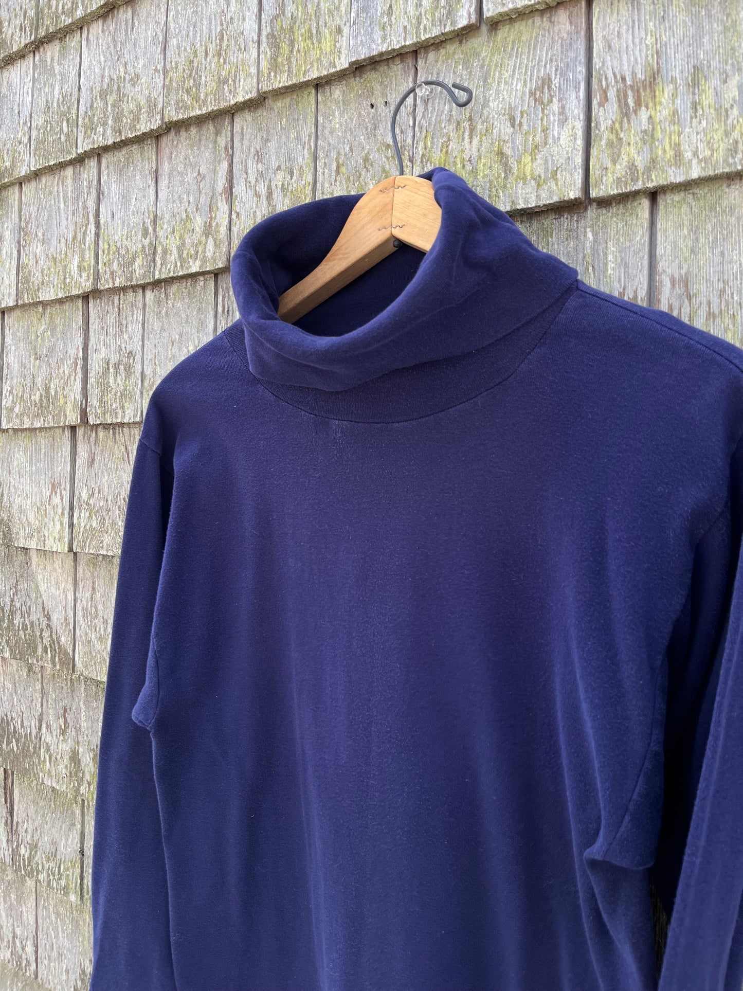 90s Belgian Cotton Funnel Neck Long Sleeve Shirt (S)