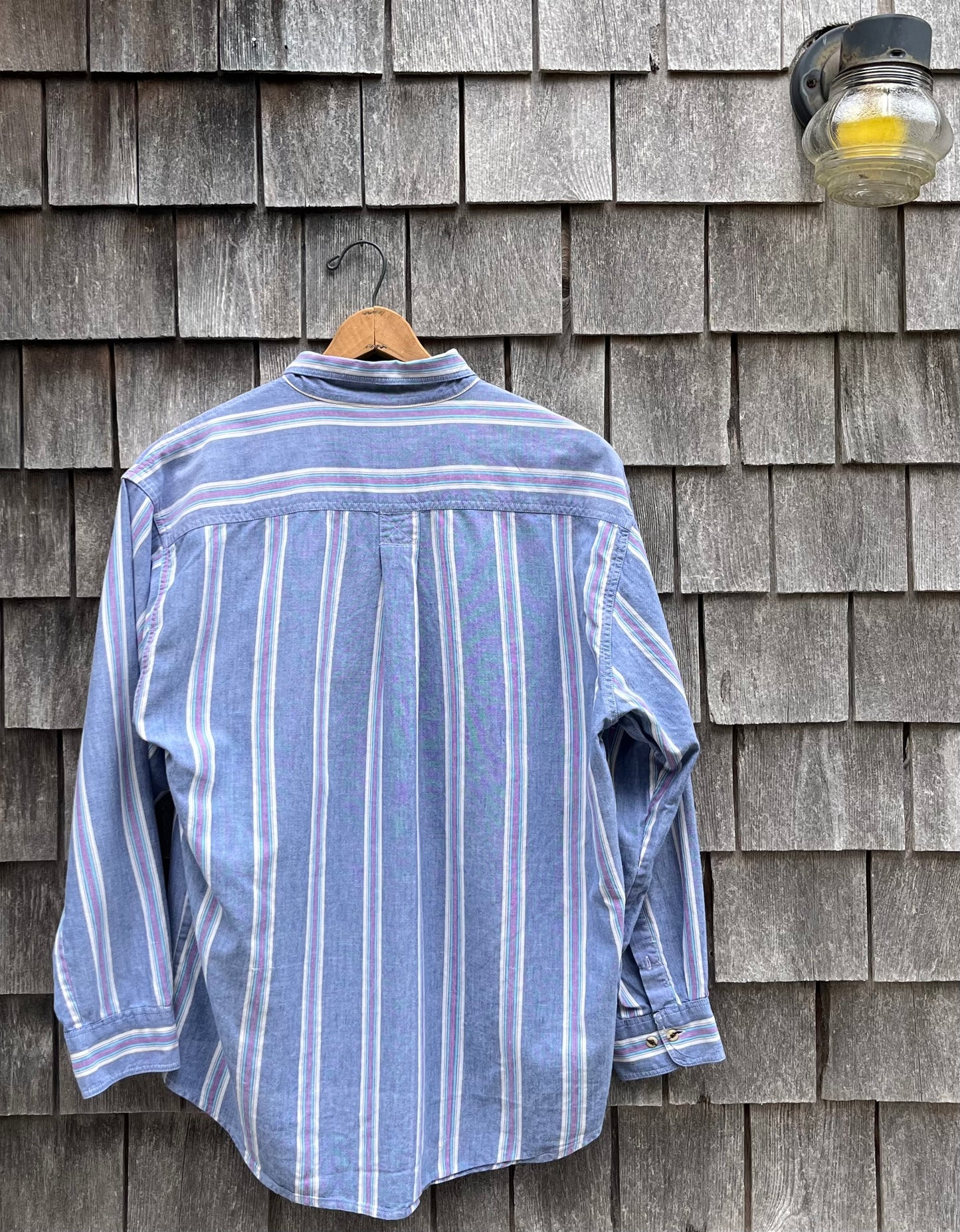 90s Stockton Stripe Cotton Chambray Button Down Shirt (16.5-3)