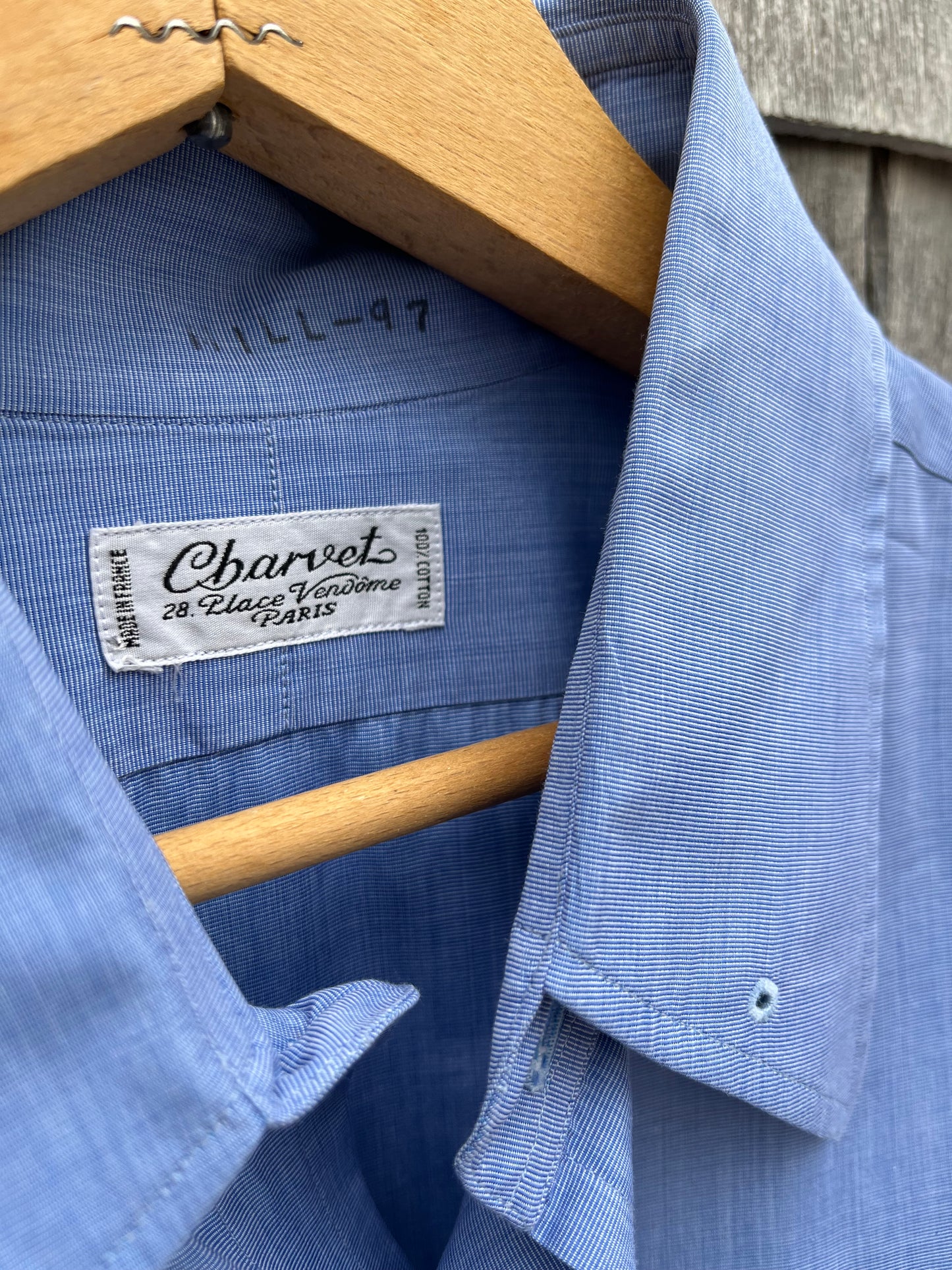 90s Charvet End on End Cotton Button Up French Cuff Shirt (L/XL)