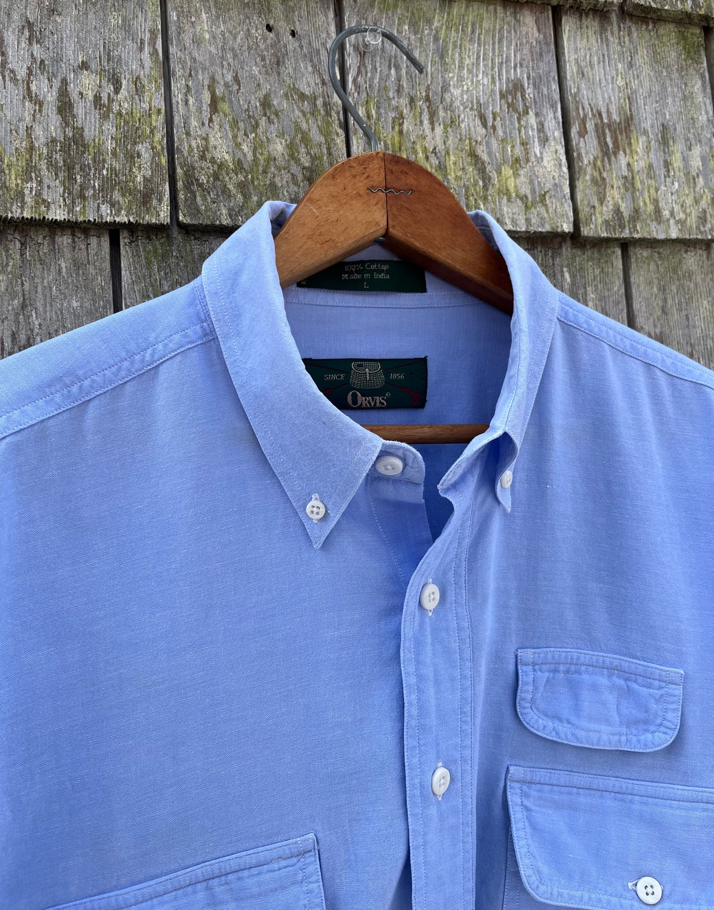 90s Orvis Lightweight Cotton Button Down Guide Shirt (L/XL)