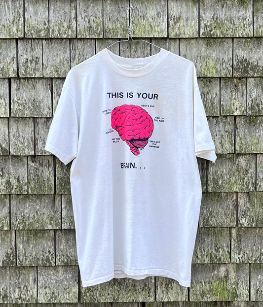 90s ‘This is your Brain’ Brand-X Offshore Fishing T-Shirt (L)
