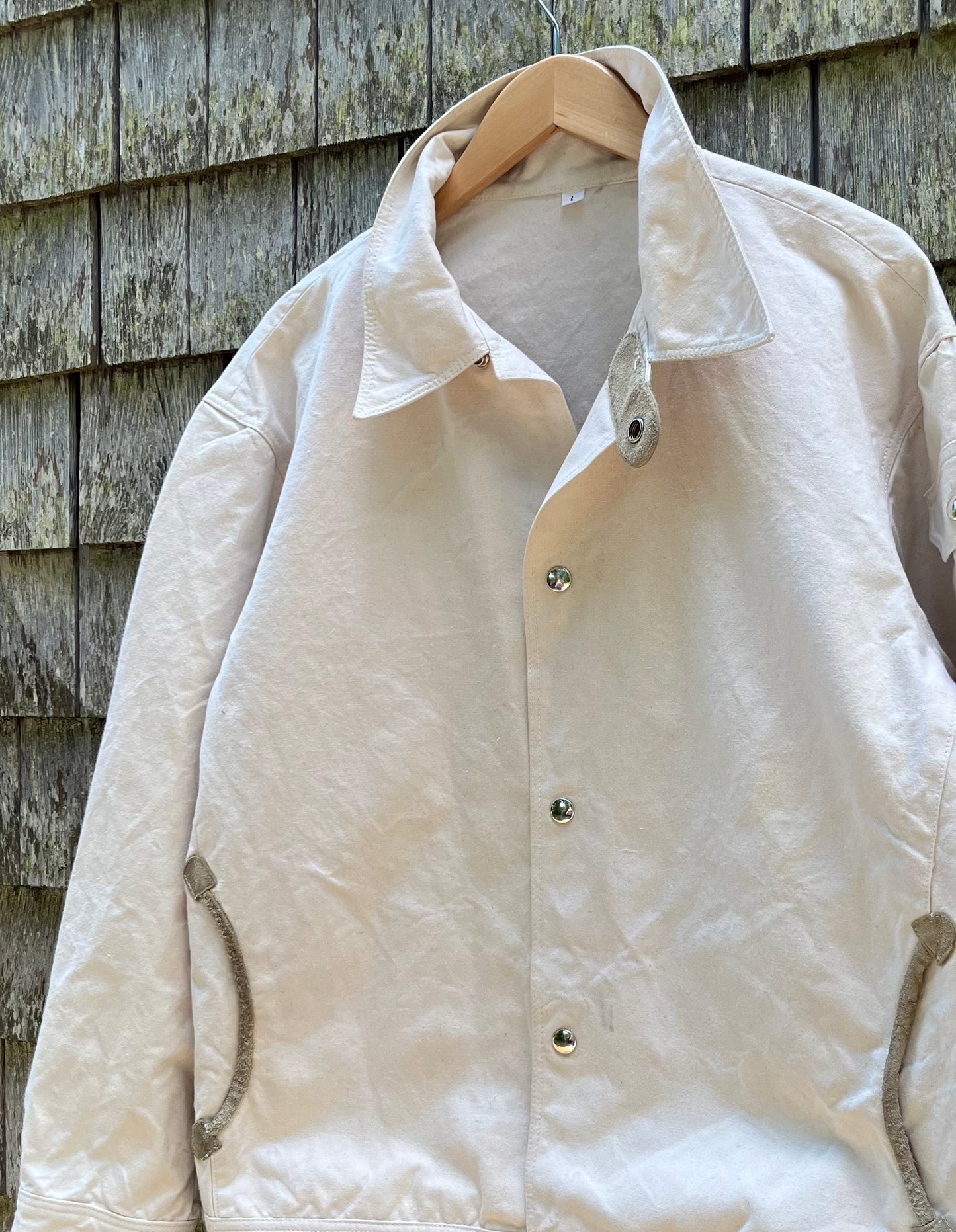 70s Sail Loft Cotton Canvas Snap Front Sailing Jacket (L)
