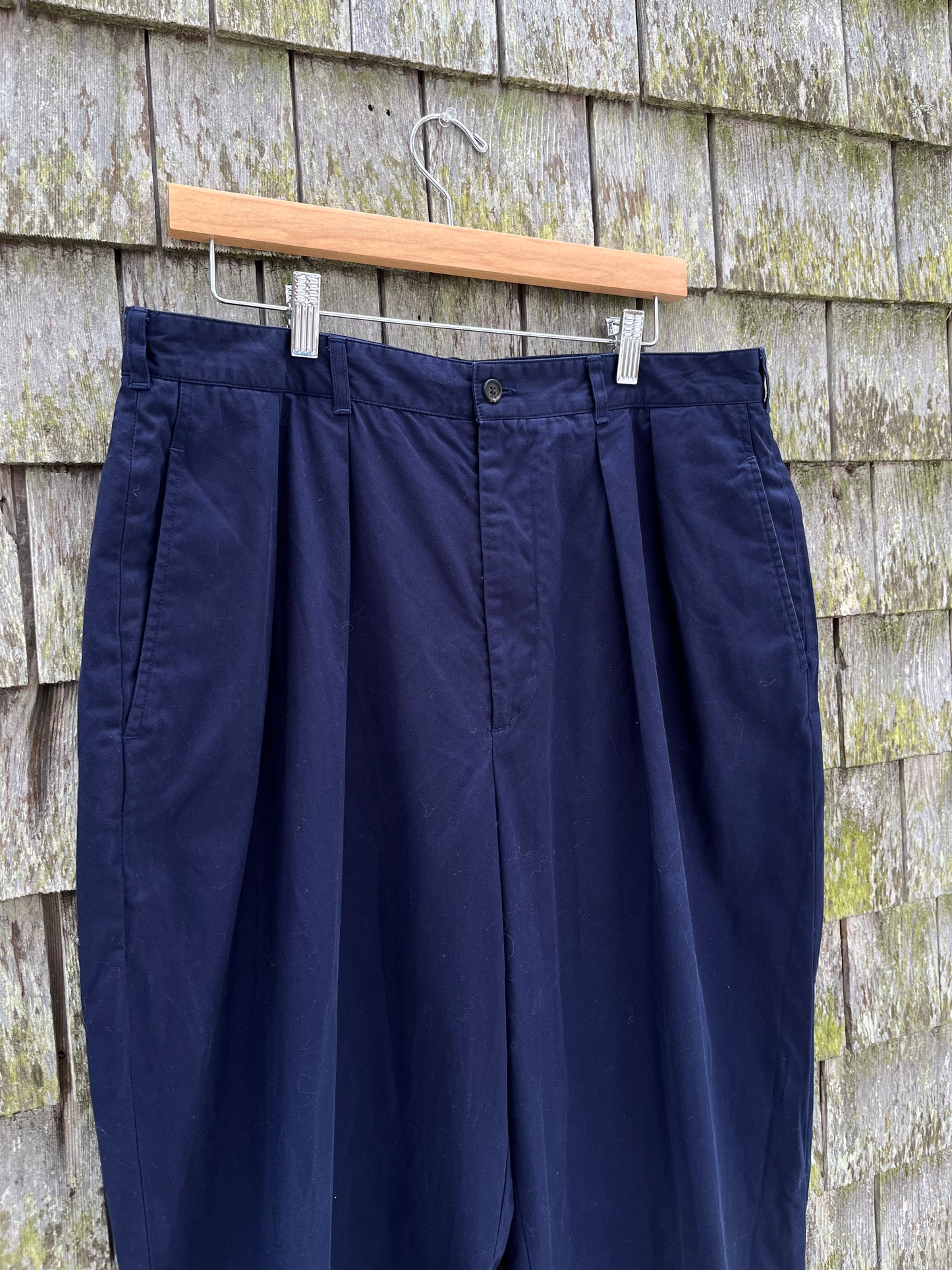 90s J.Crew Pleated Cotton Trousers (34/34)