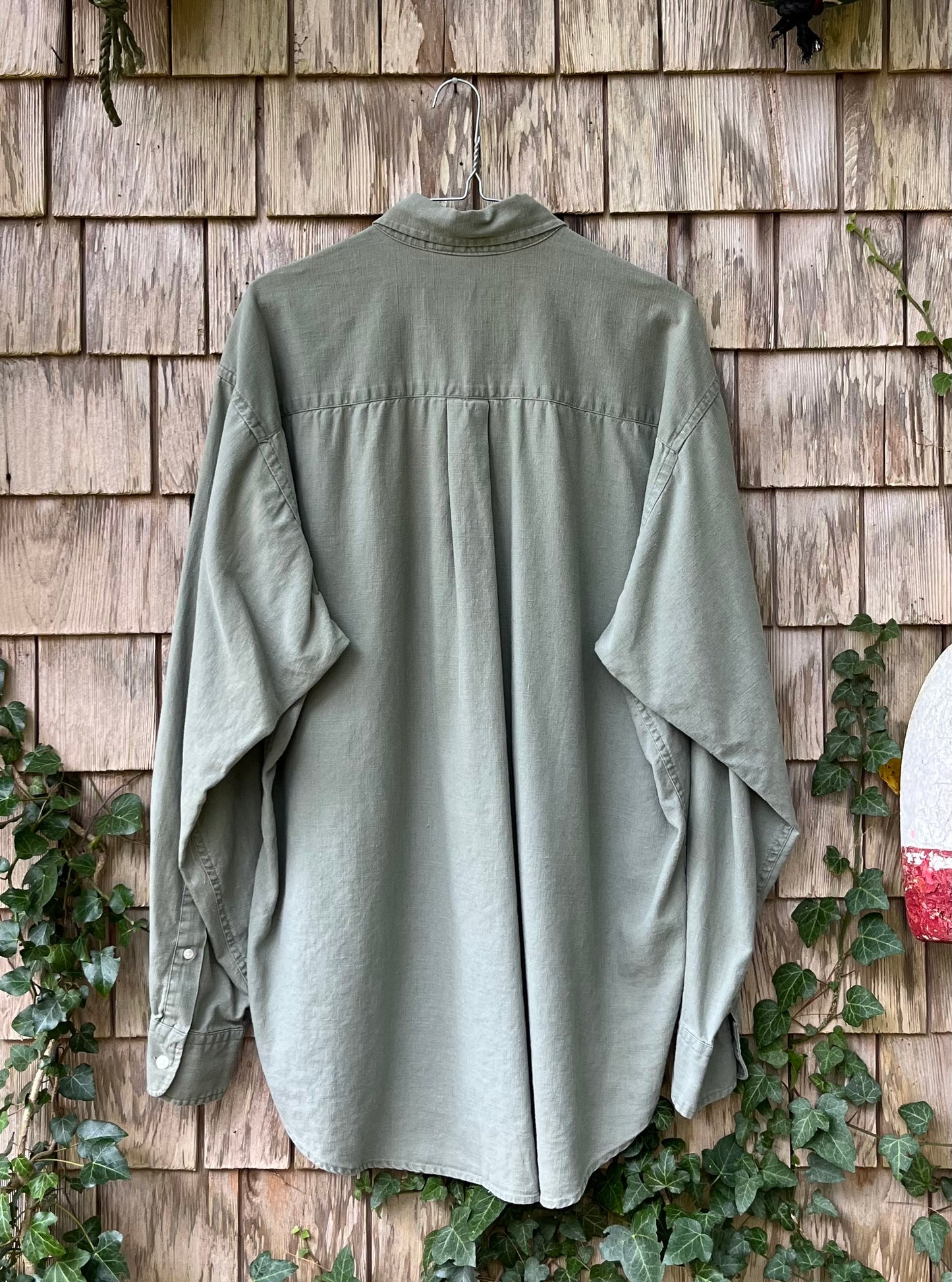 90s Britches Linen Cotton Blend Button Down Shirt (XL)