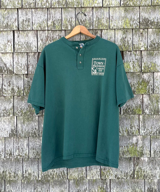 90s Town Provision Company Edgartown Martha’s Vineyard Henley Collar T-Shirt (XL)