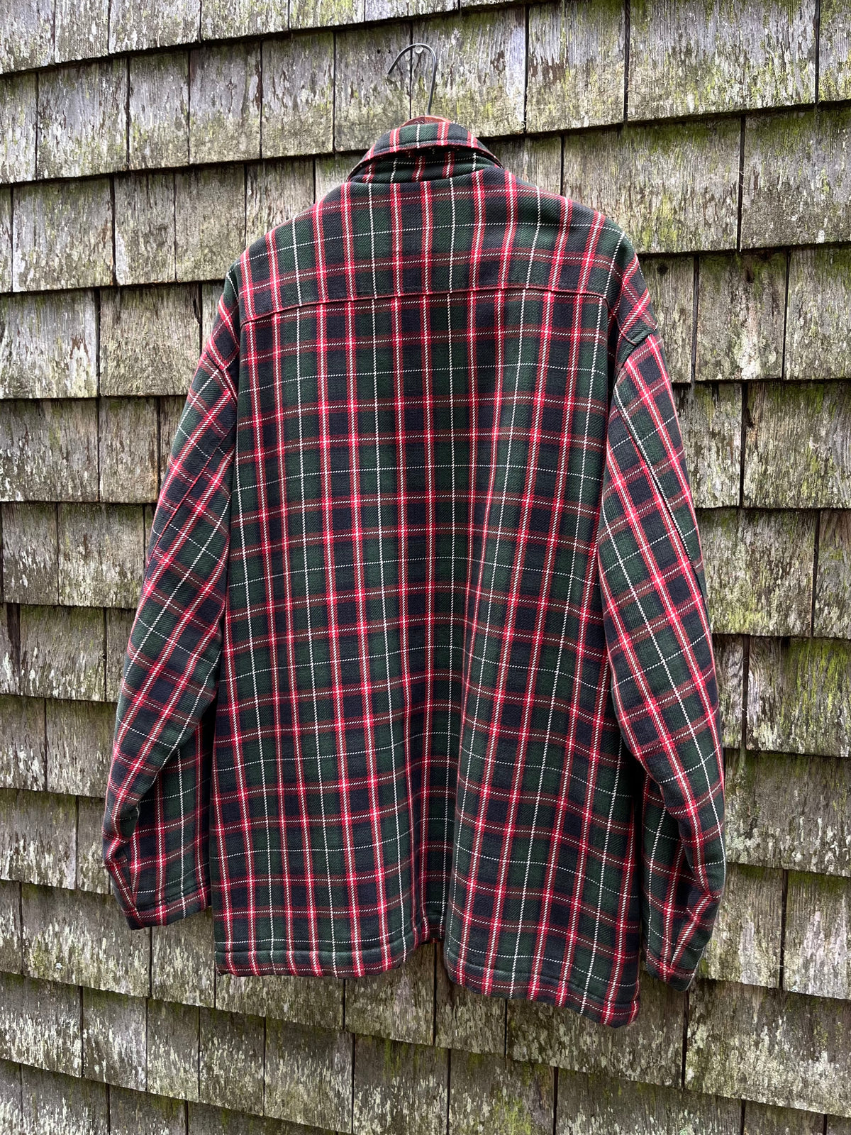 90s J.Crew Zip-Front Lined Flannel Shirt Jacket (L/XL)