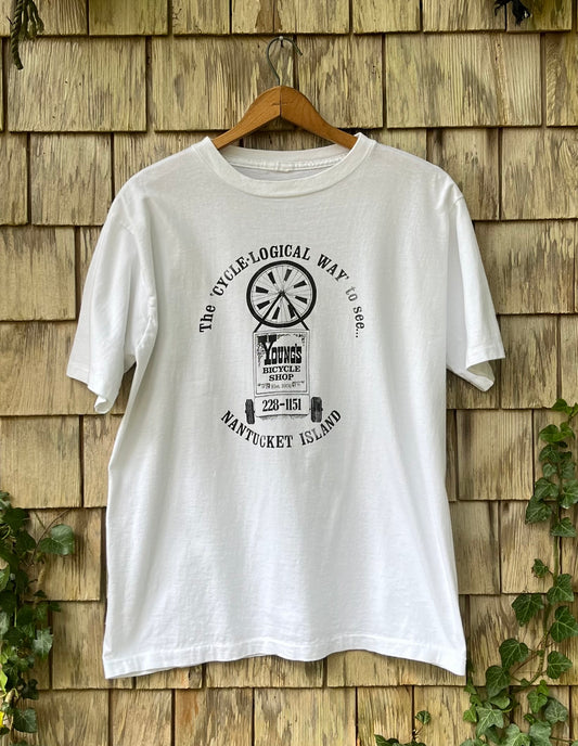 90s Young’s Bicycle Shop 'The Cycle-Logical Way to See' Nantucket T-Shirt (L)