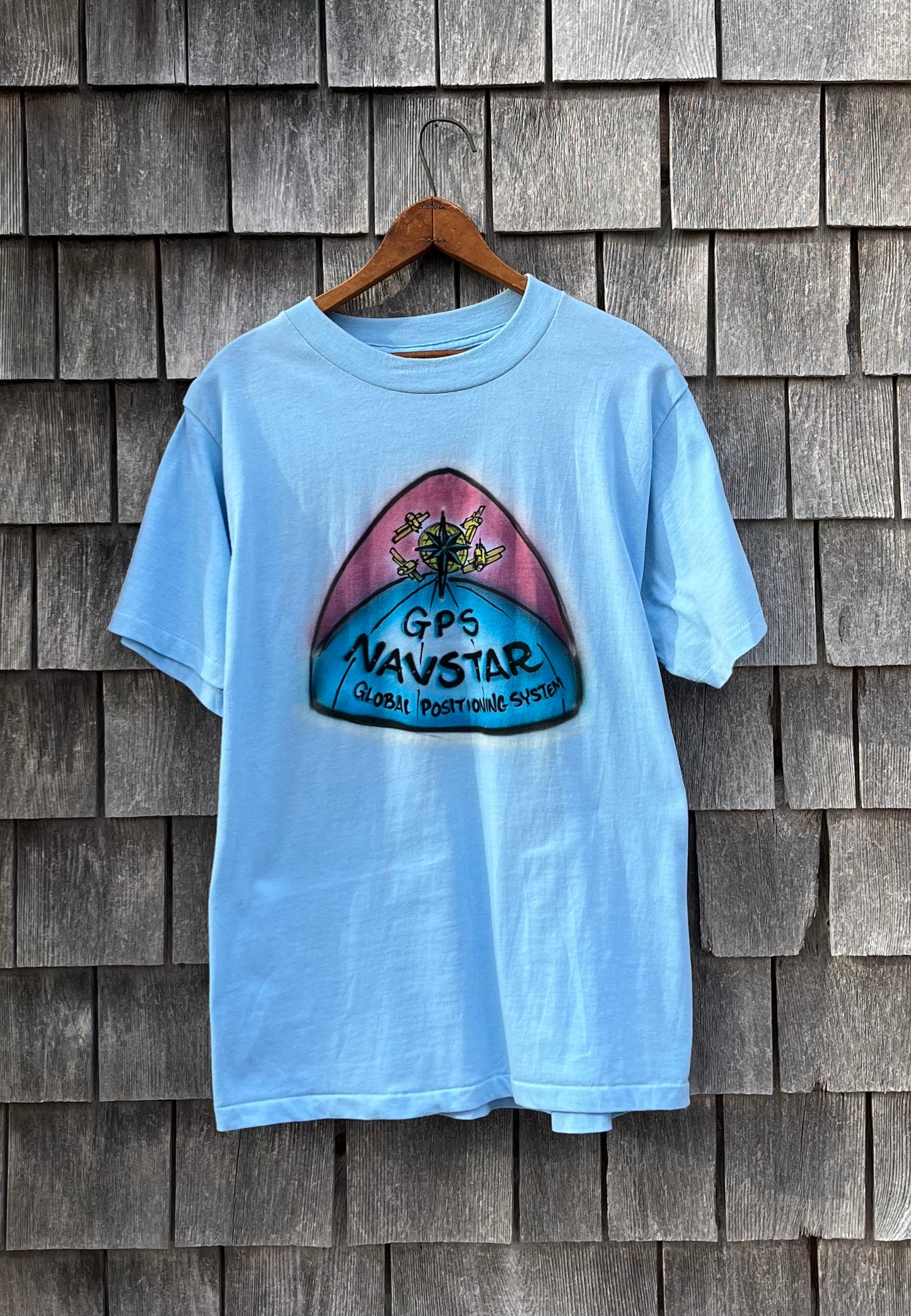 80s GPS Navstar Global Positioning System Air Brushed T-Shirt (M/L)